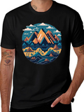 Mountain Landscape Graphic Tee - Modern Design