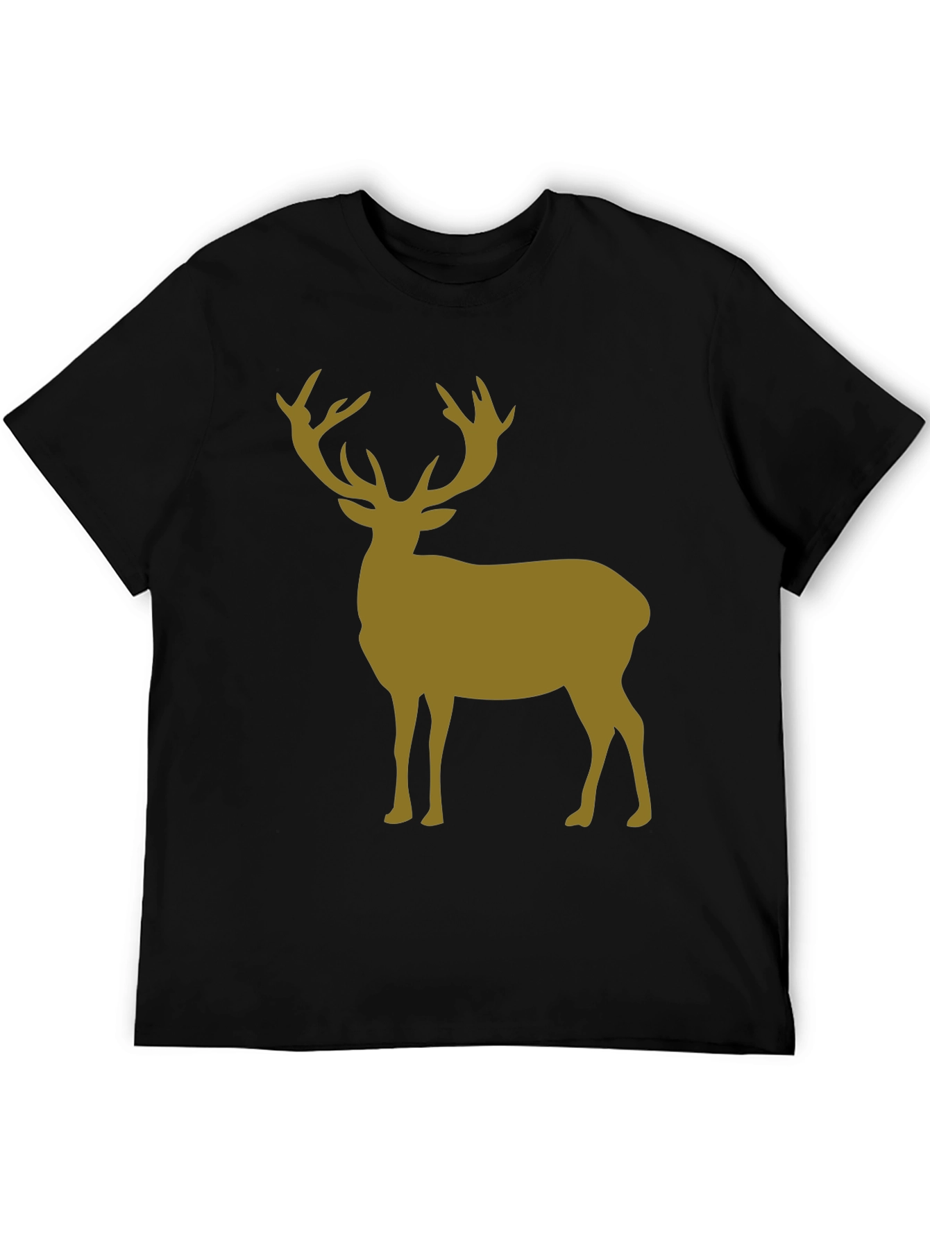 Deer Silhouette Graphic Tee - Black