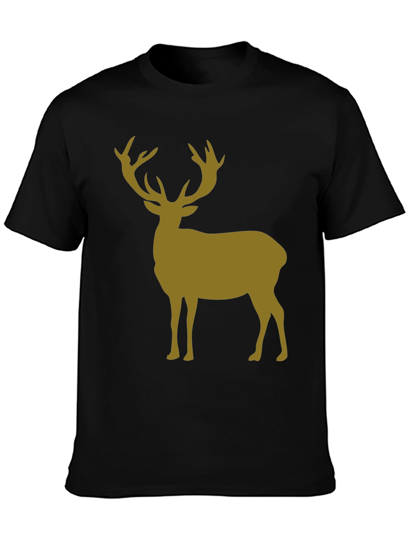 Deer Silhouette Graphic Tee - Black