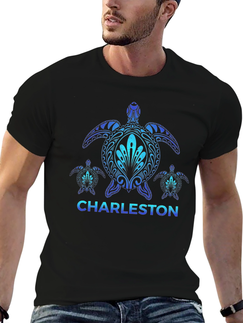 Charleston Sea Turtle Black T-Shirt