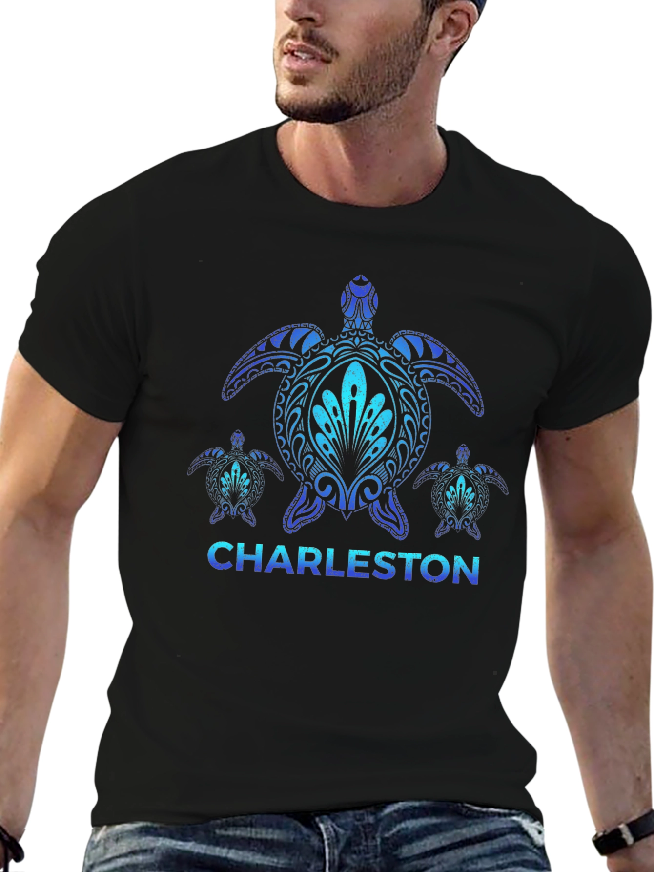 Charleston Sea Turtle Black T-Shirt