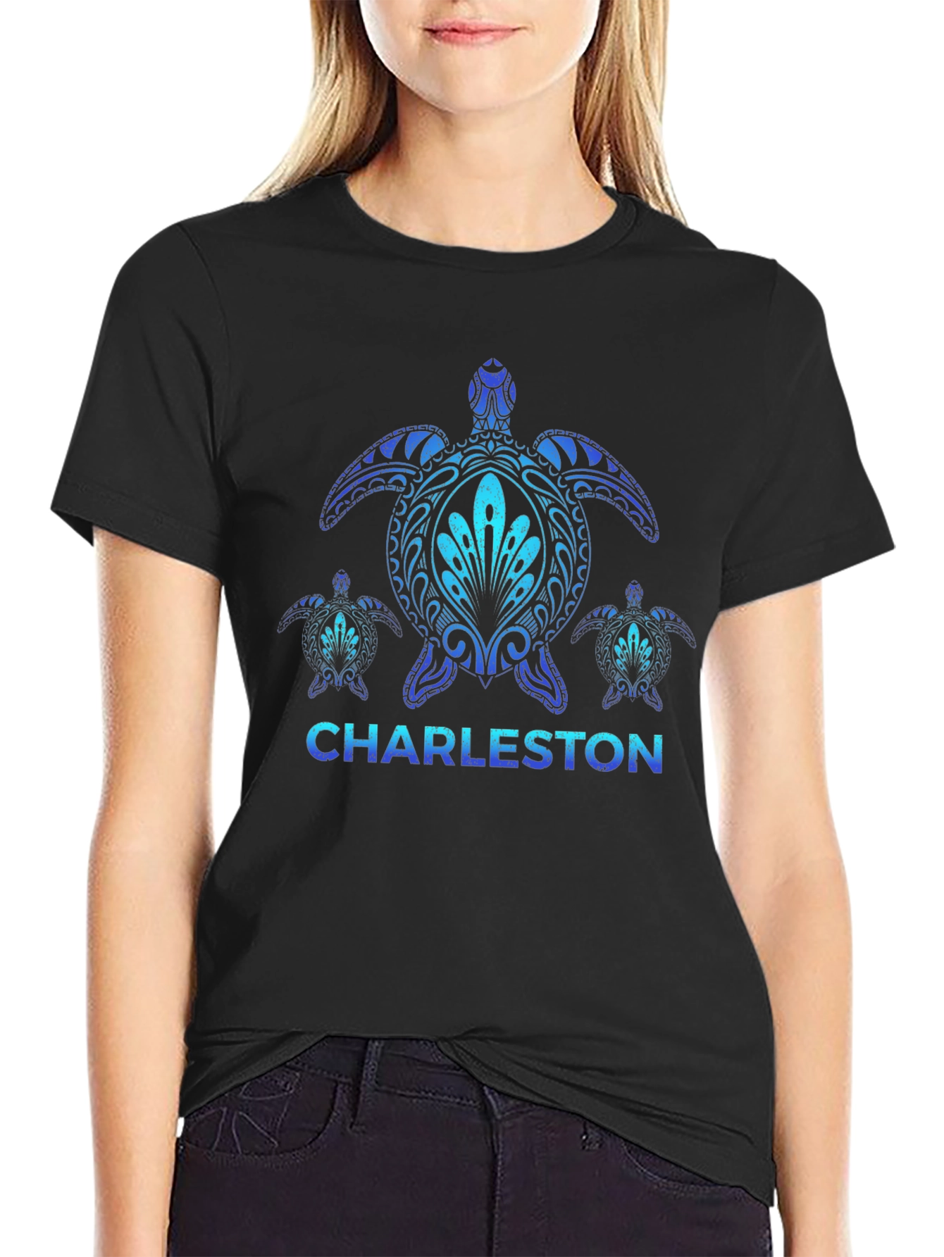 Charleston Sea Turtle Black T-Shirt