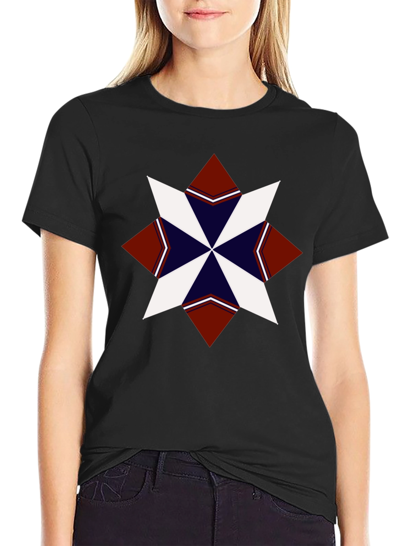 Geometric Star Graphic Tee - Stylish Mens T-Shirt