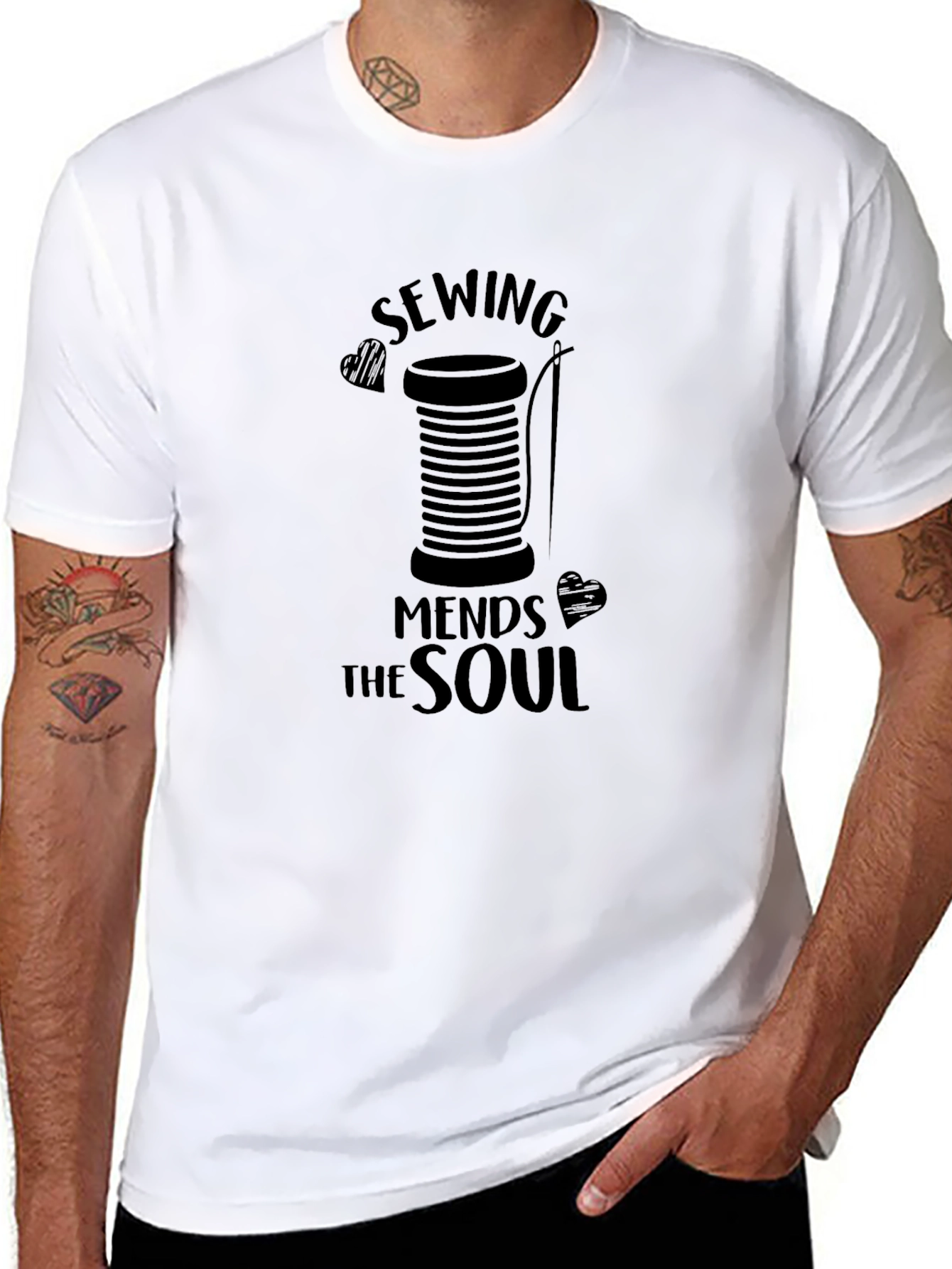 Sewing Mends the Soul Black T-Shirt
