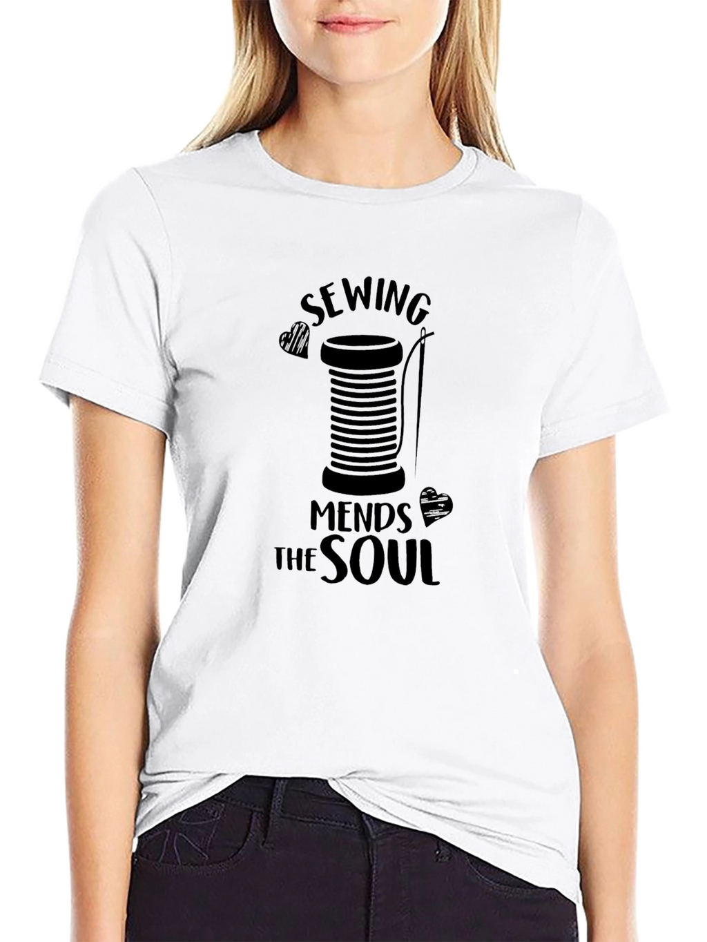 Sewing Mends the Soul Black T-Shirt