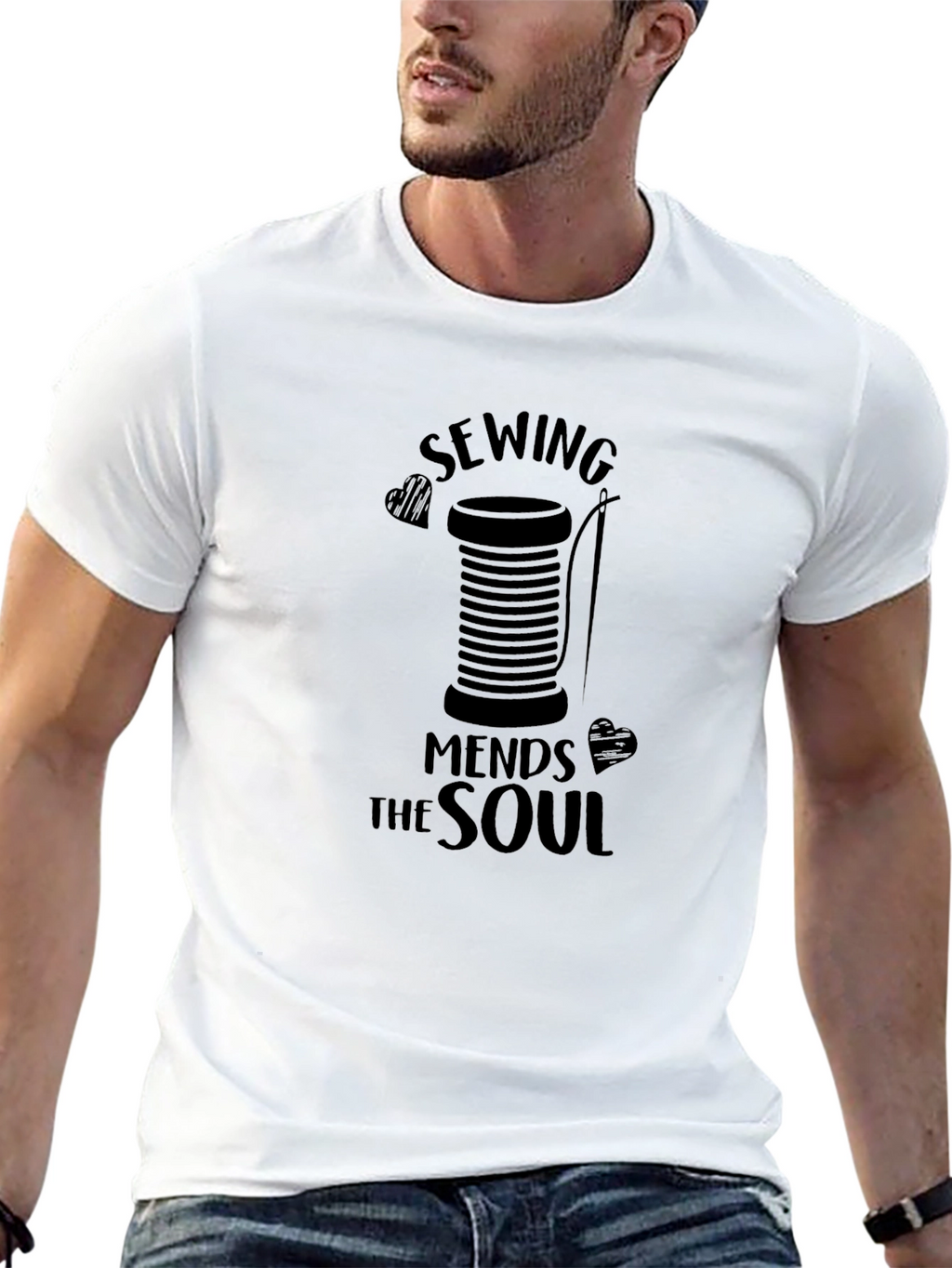 Sewing Mends the Soul Black T-Shirt
