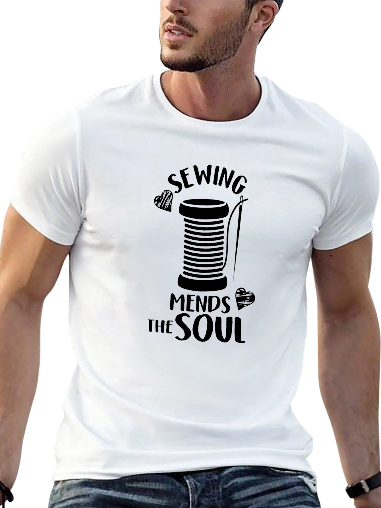 Sewing Mends the Soul Black T-Shirt