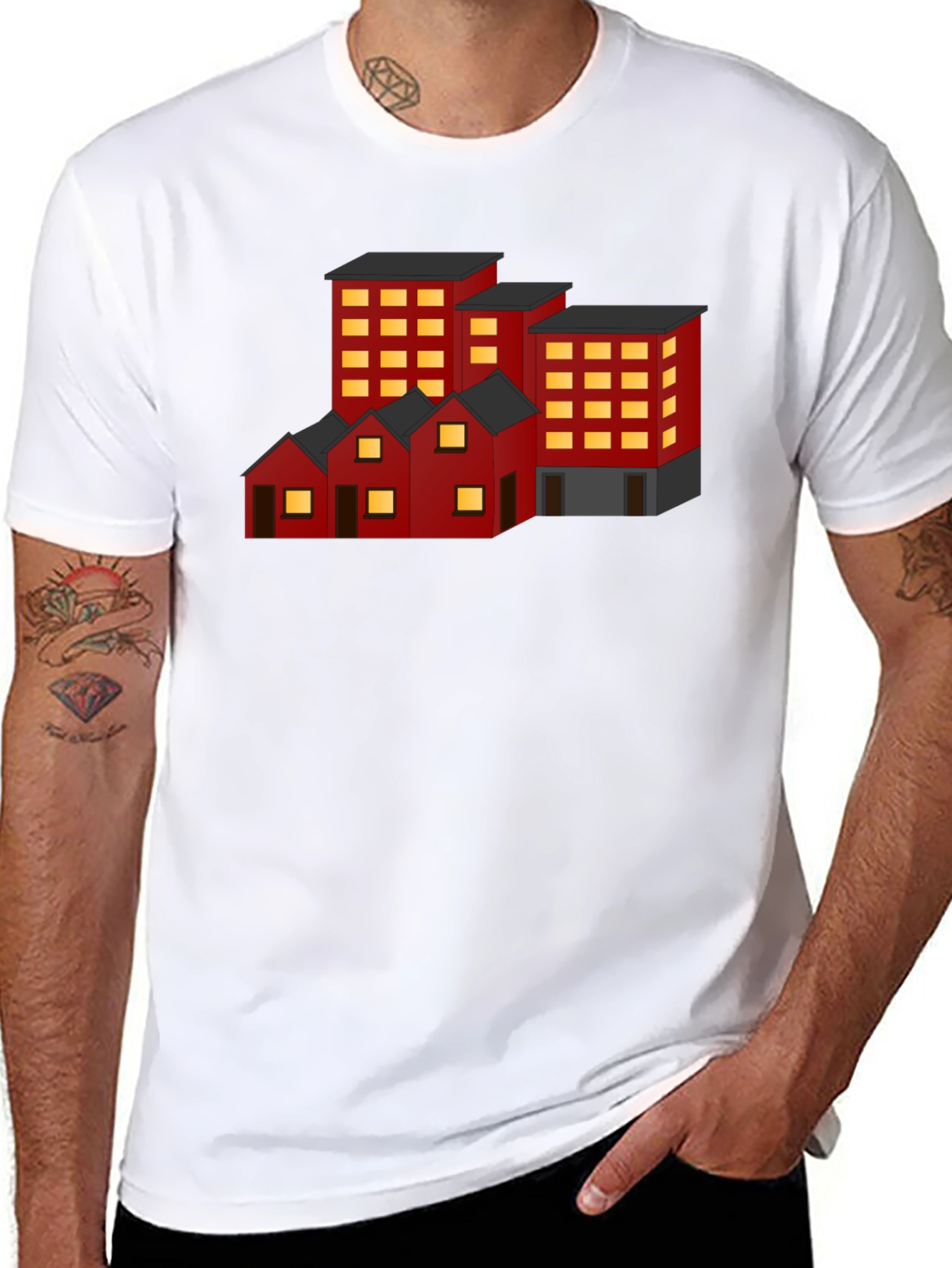 Cityscape Graphic Tee - Urban Architecture Shirt