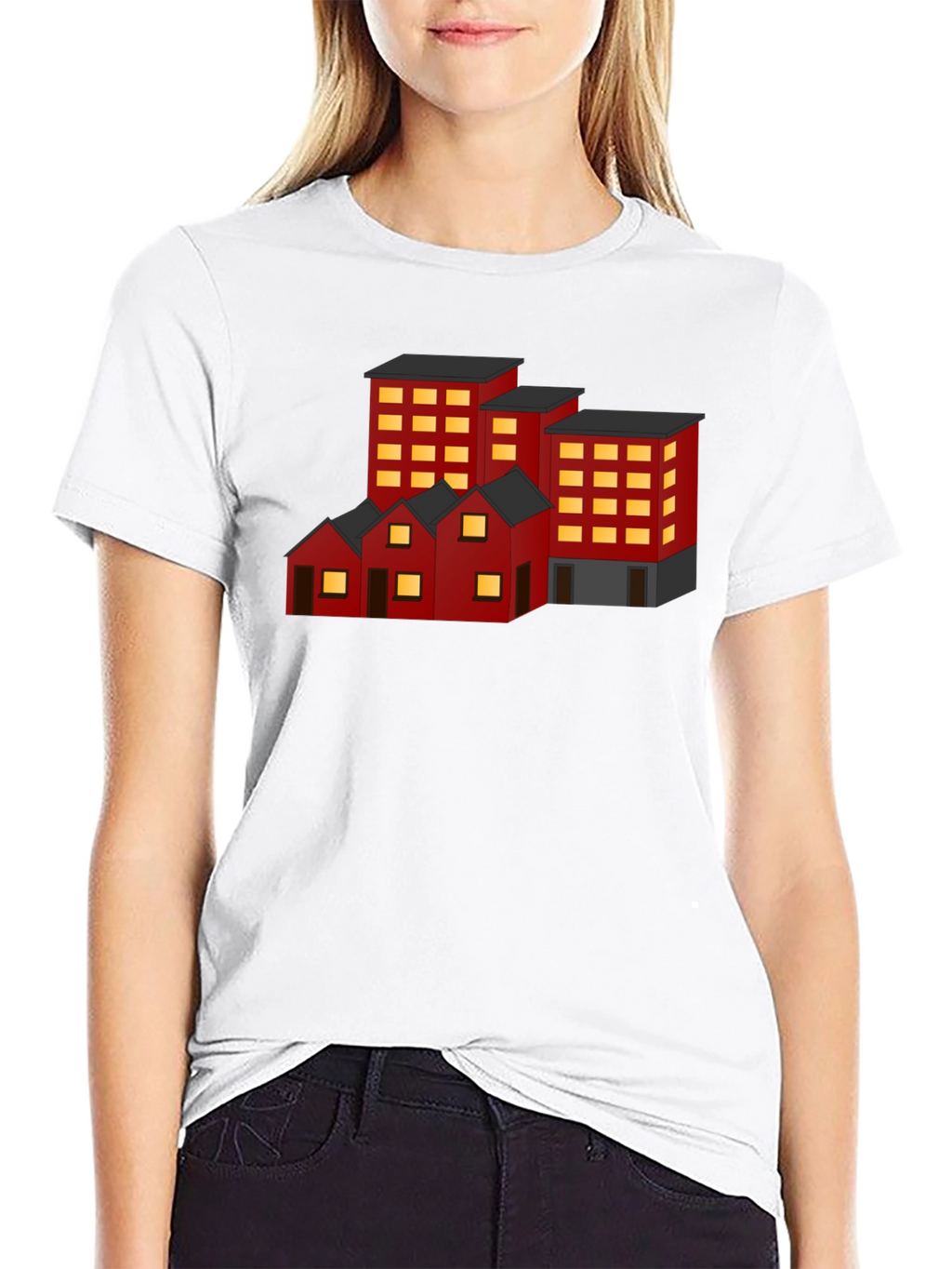 Cityscape Graphic Tee - Urban Architecture Shirt