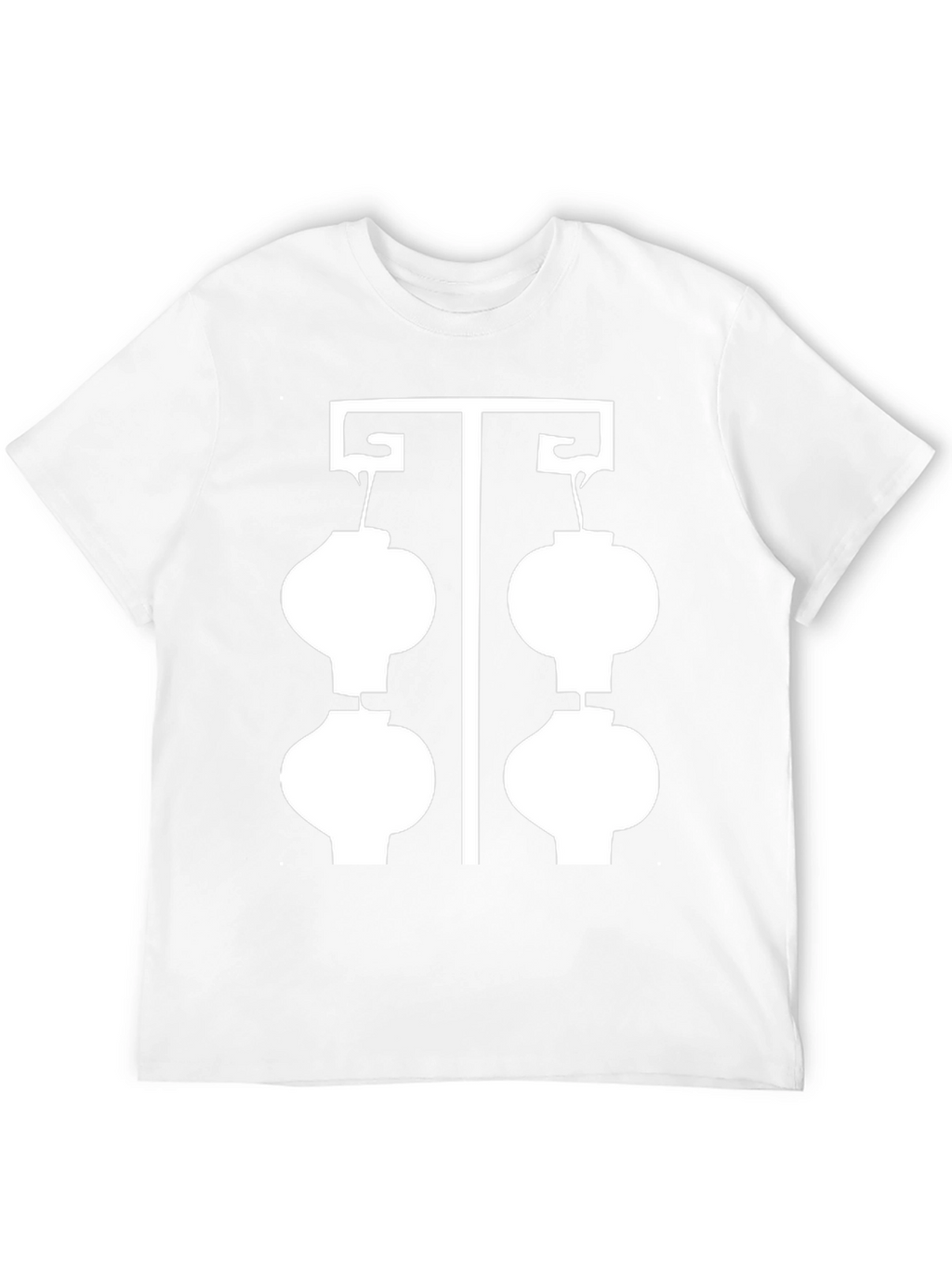 Black T-Shirt with White Lantern Graphic