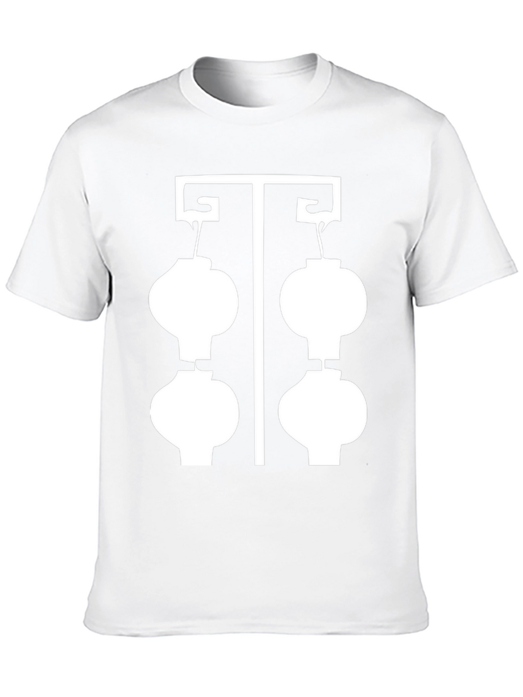 Black T-Shirt with White Lantern Graphic