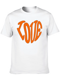 Love Graphic Tee - Retro Heart Design Black T-Shirt