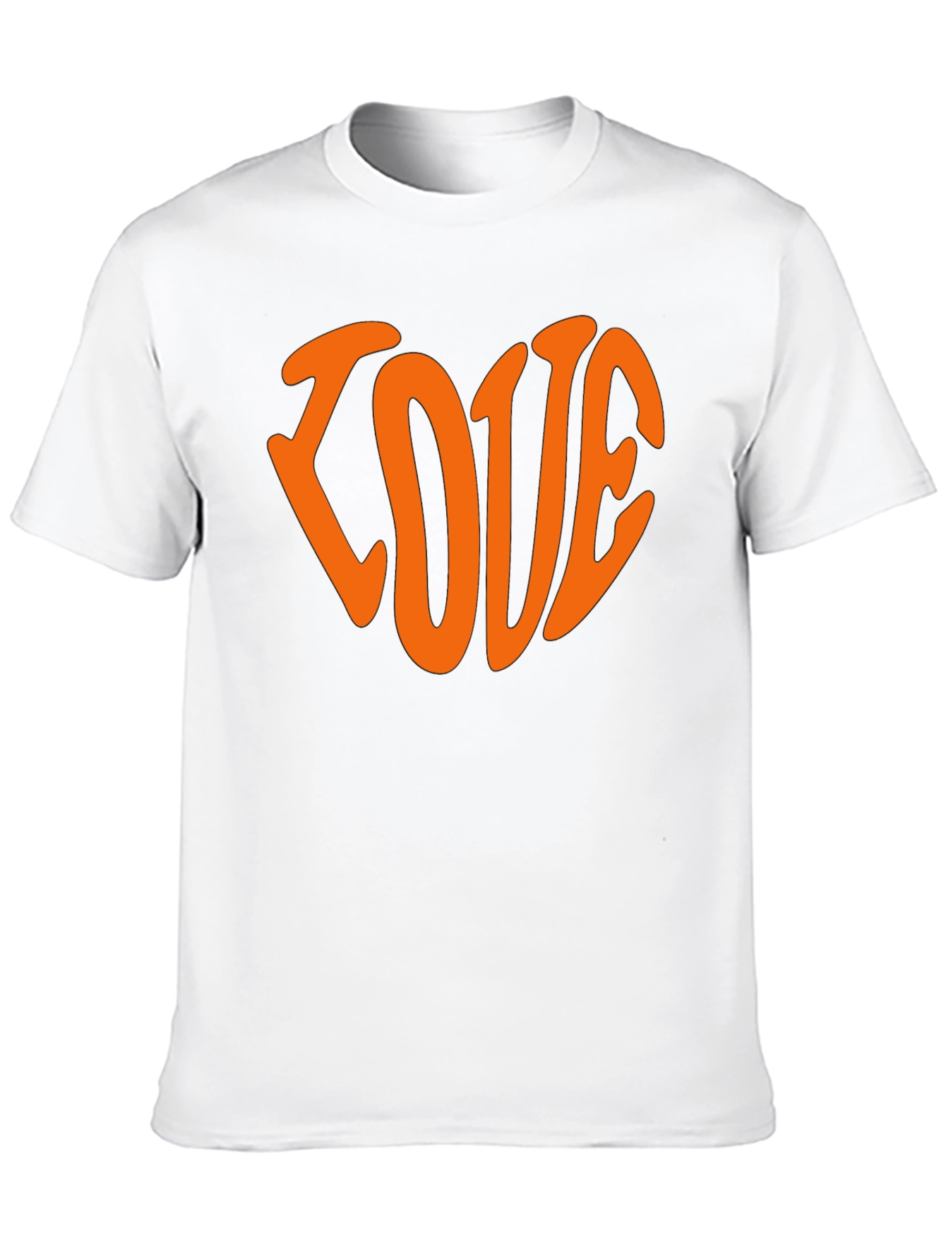 Love Graphic Tee - Retro Heart Design Black T-Shirt