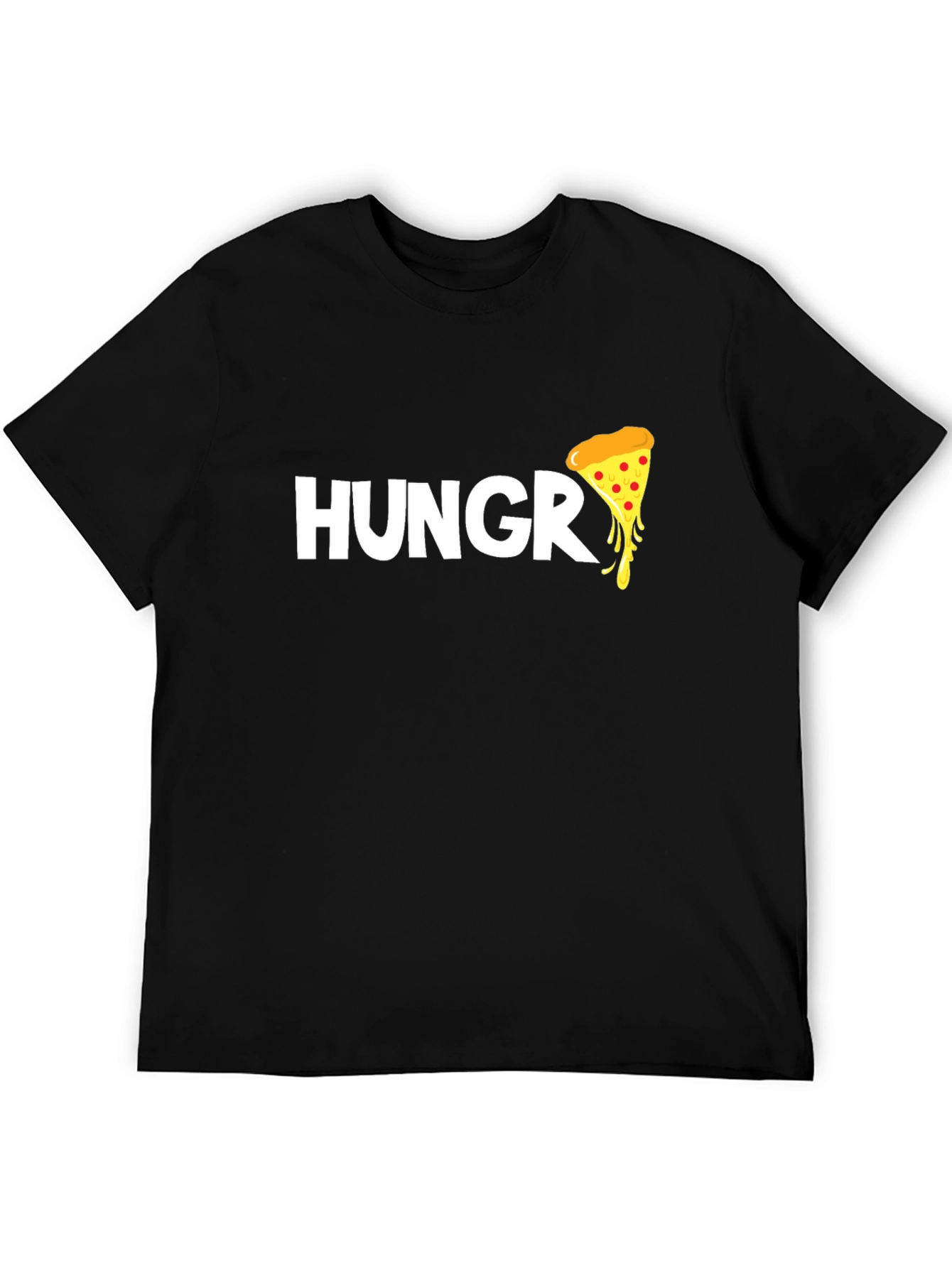 Hungry for Pizza T-Shirt - Black Cotton Tee