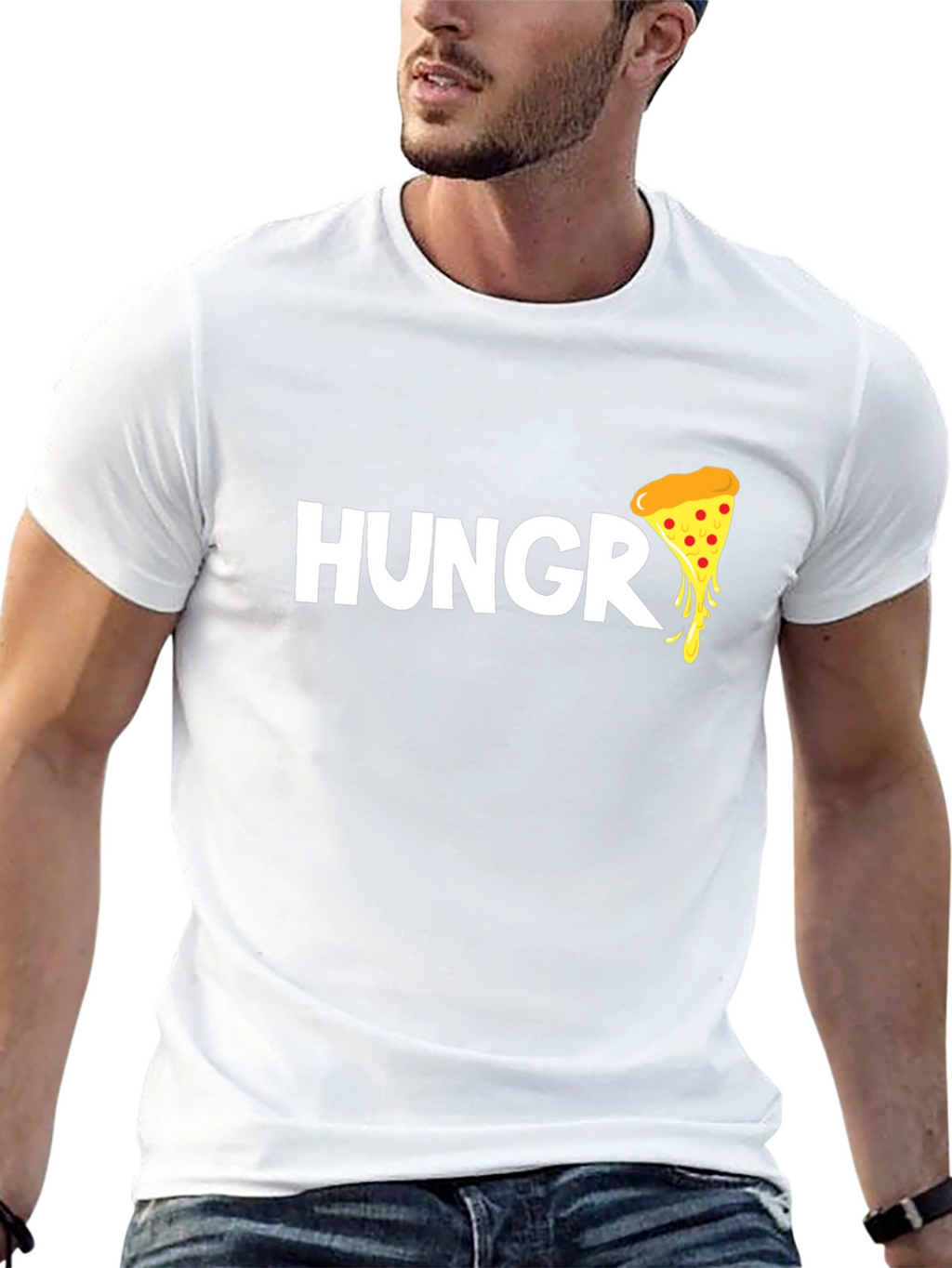 Hungry for Pizza T-Shirt - Black Cotton Tee