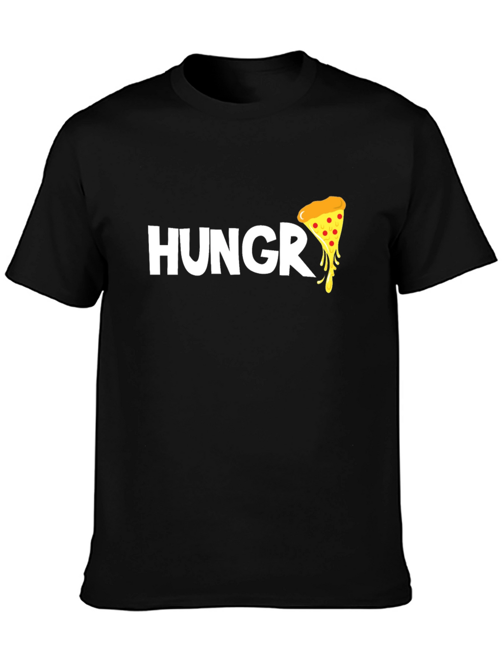 Hungry for Pizza T-Shirt - Black Cotton Tee