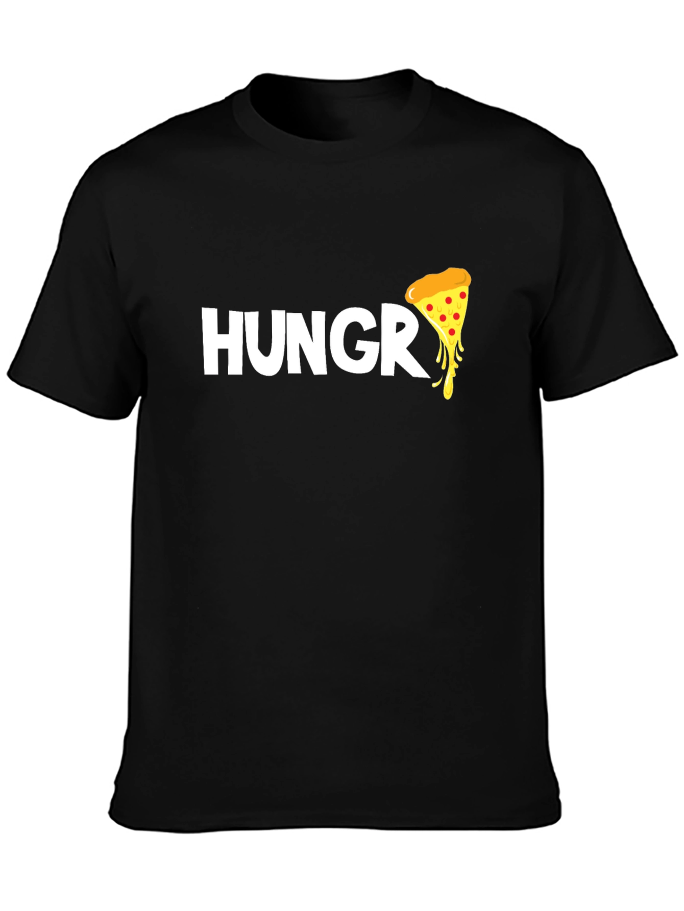 Hungry for Pizza T-Shirt - Black Cotton Tee