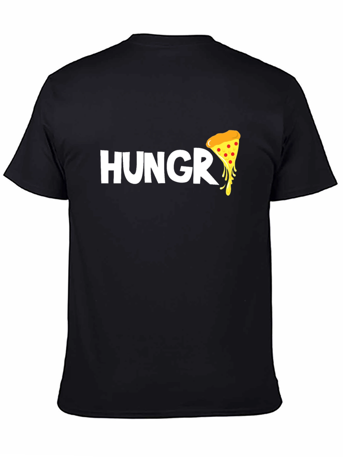 Hungry for Pizza T-Shirt - Black Cotton Tee