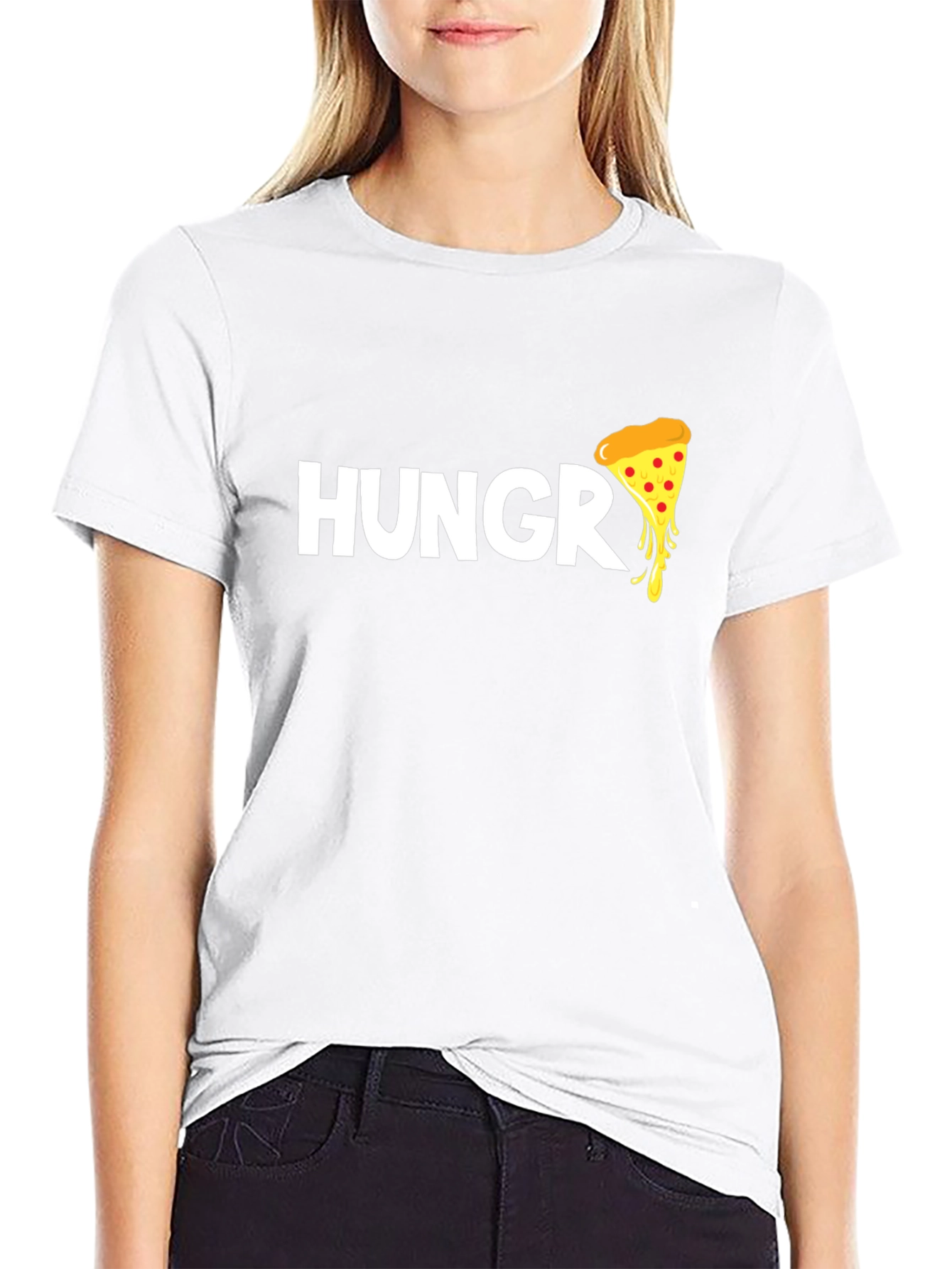 Hungry for Pizza T-Shirt - Black Cotton Tee