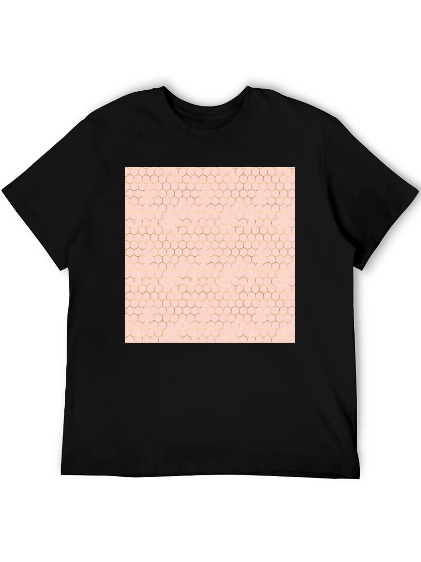 Honeycomb Pattern T-Shirt - Stylish Black Tee