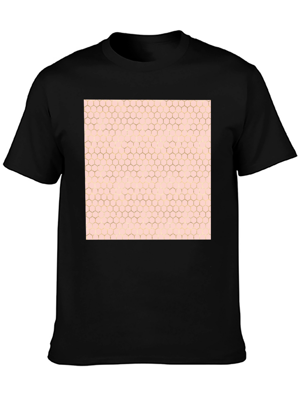 Honeycomb Pattern T-Shirt - Stylish Black Tee
