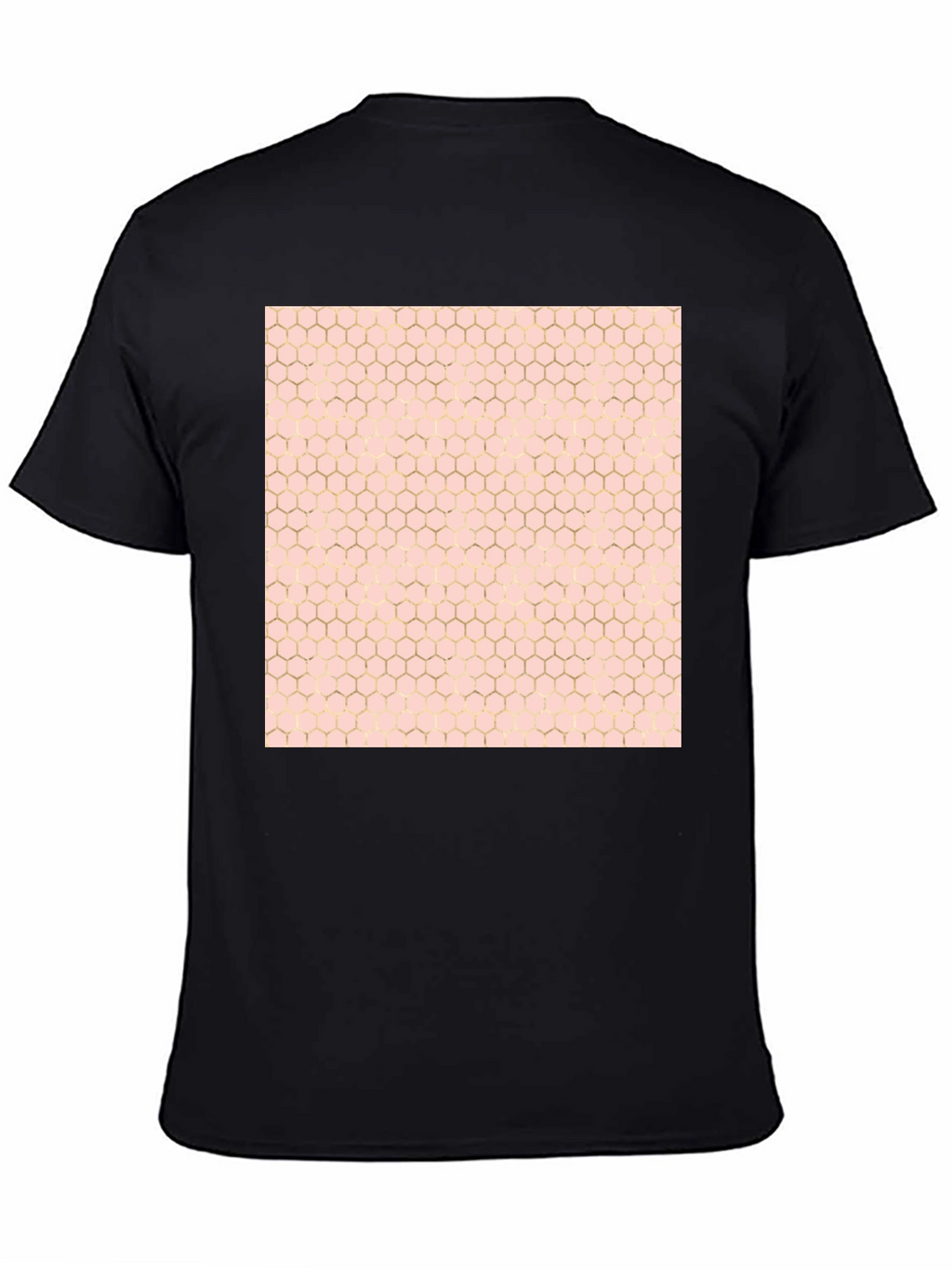 Honeycomb Pattern T-Shirt - Stylish Black Tee