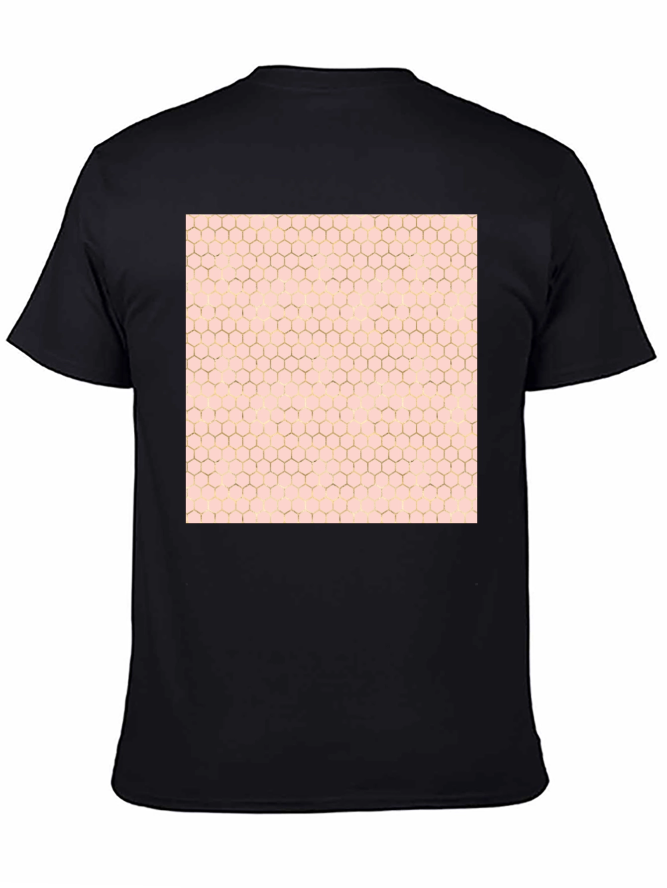 Honeycomb Pattern T-Shirt - Stylish Black Tee