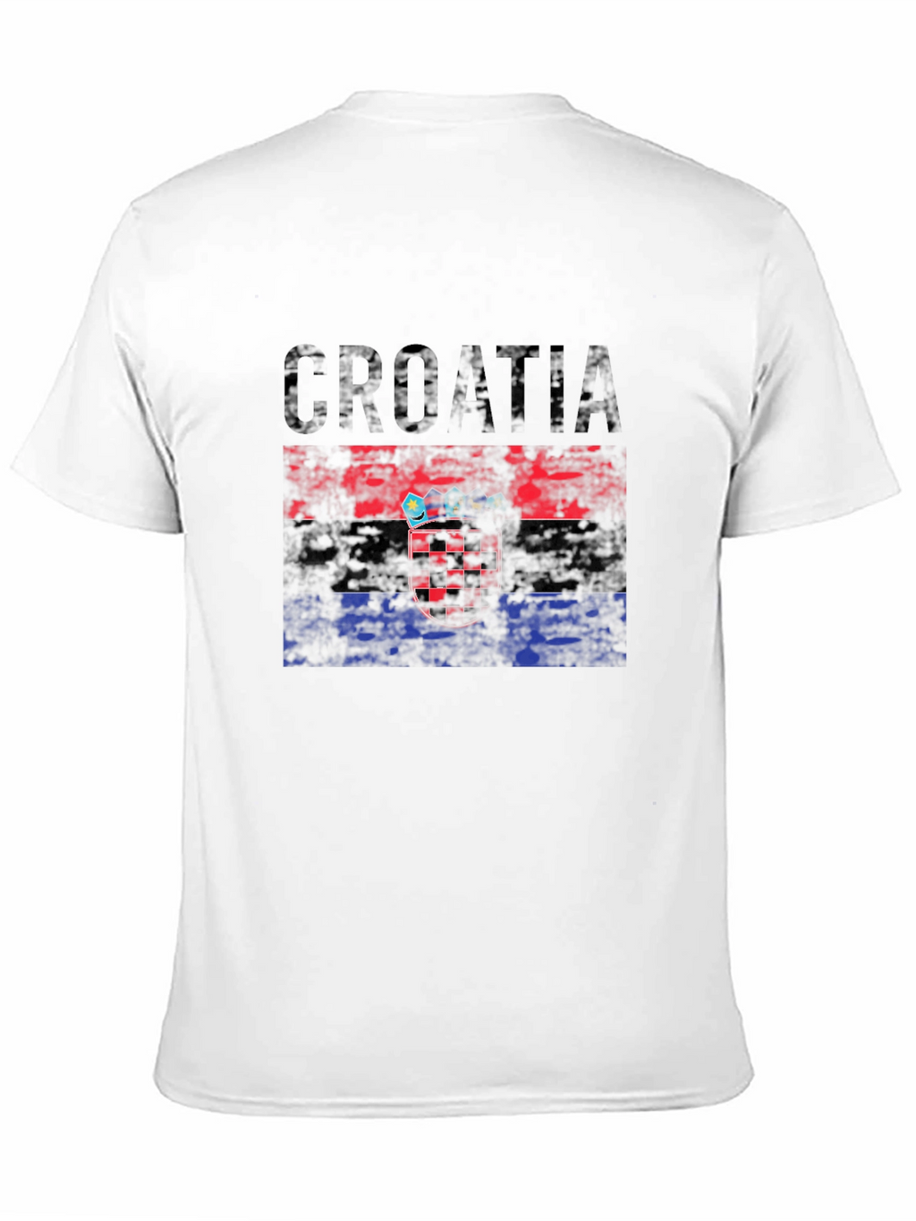 Croatia Flag Graphic T-Shirt - Black Crew Neck