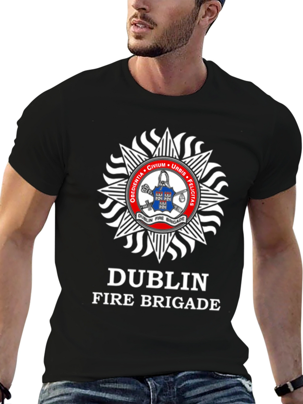 Dublin Fire Brigade T-Shirt - Black Cotton Tee