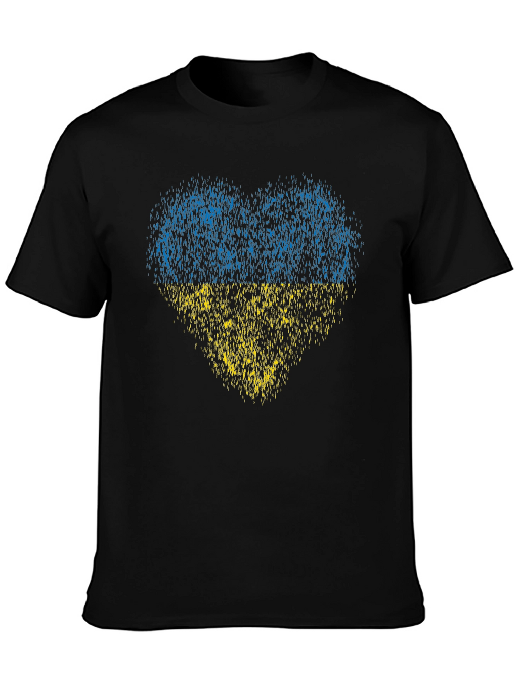 Ukraine Heart Flag Graphic T-Shirt - Black
