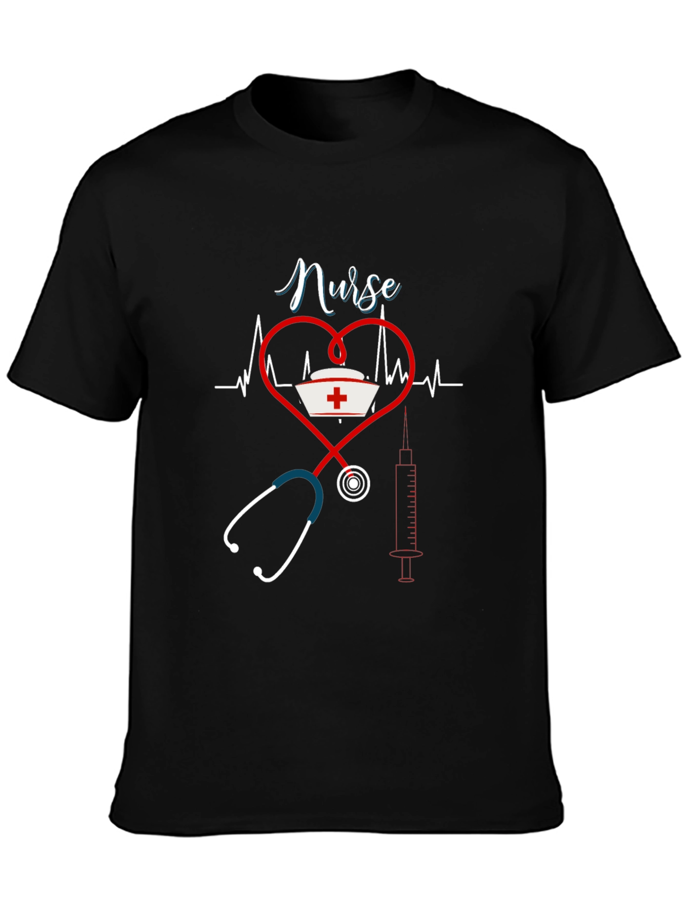 Nurse Heartbeat Stethoscope Graphic Tee