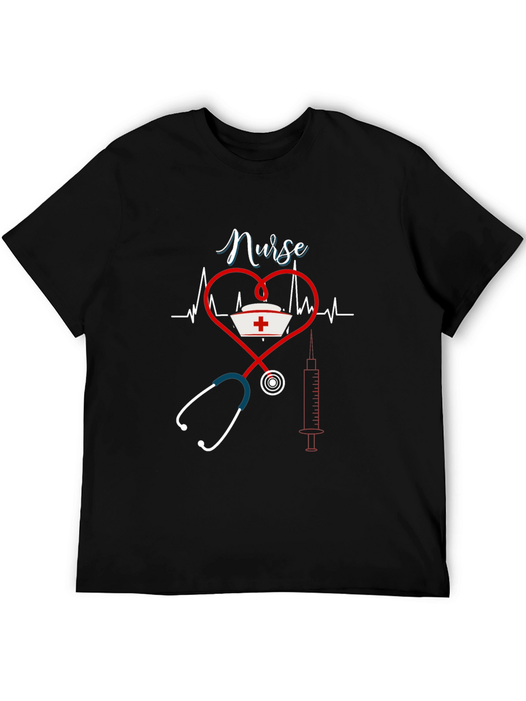 Nurse Heartbeat Stethoscope Graphic Tee
