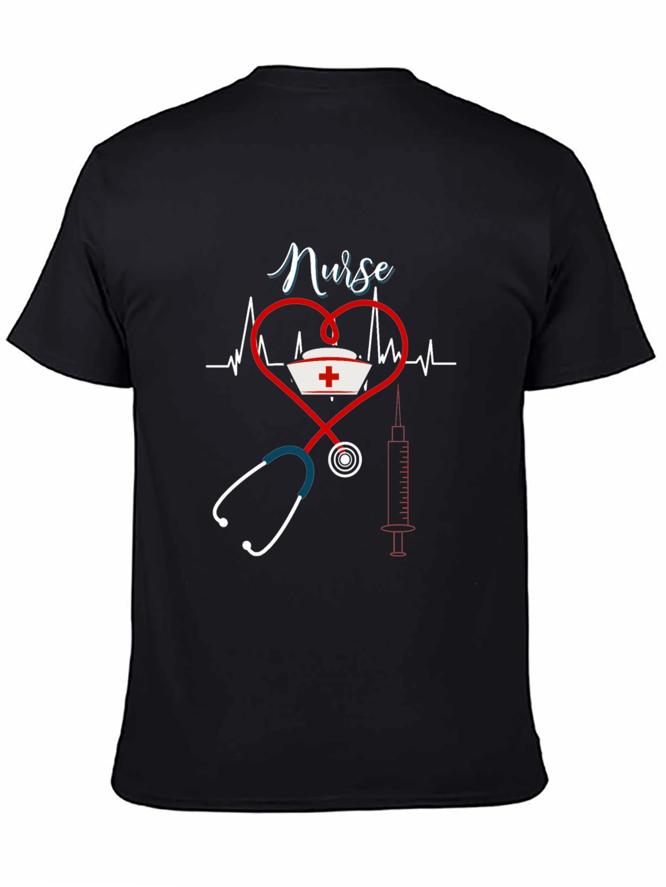 Nurse Heartbeat Stethoscope Graphic Tee