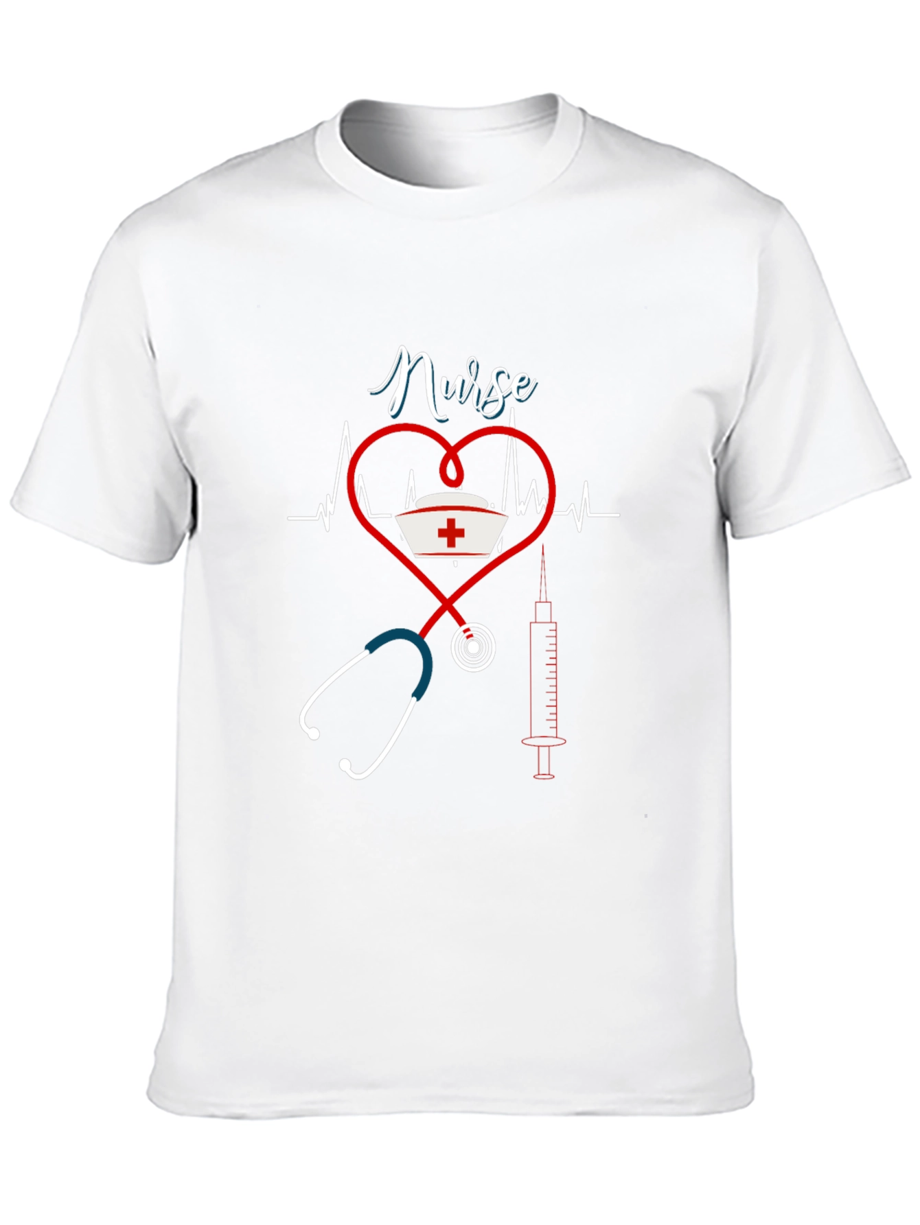 Nurse Heartbeat Stethoscope Graphic Tee