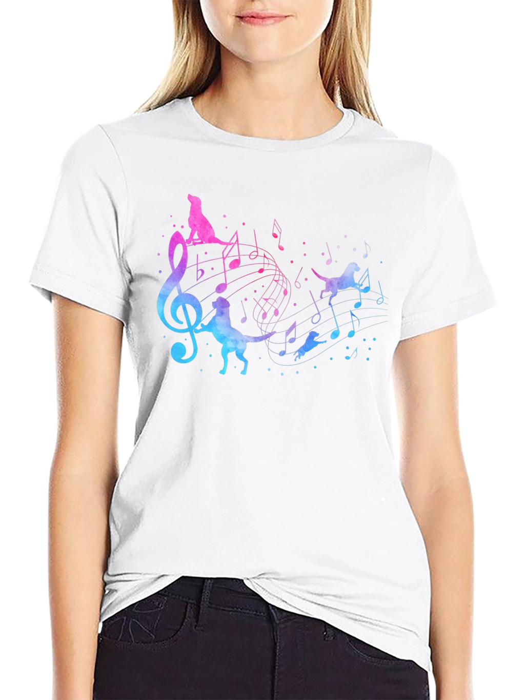 Musical Dog T-Shirt - Mens Black Tee