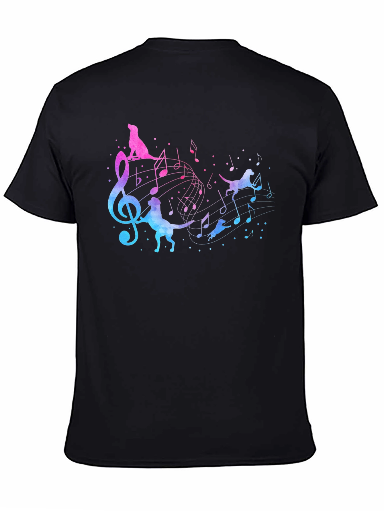 Musical Dog T-Shirt - Mens Black Tee