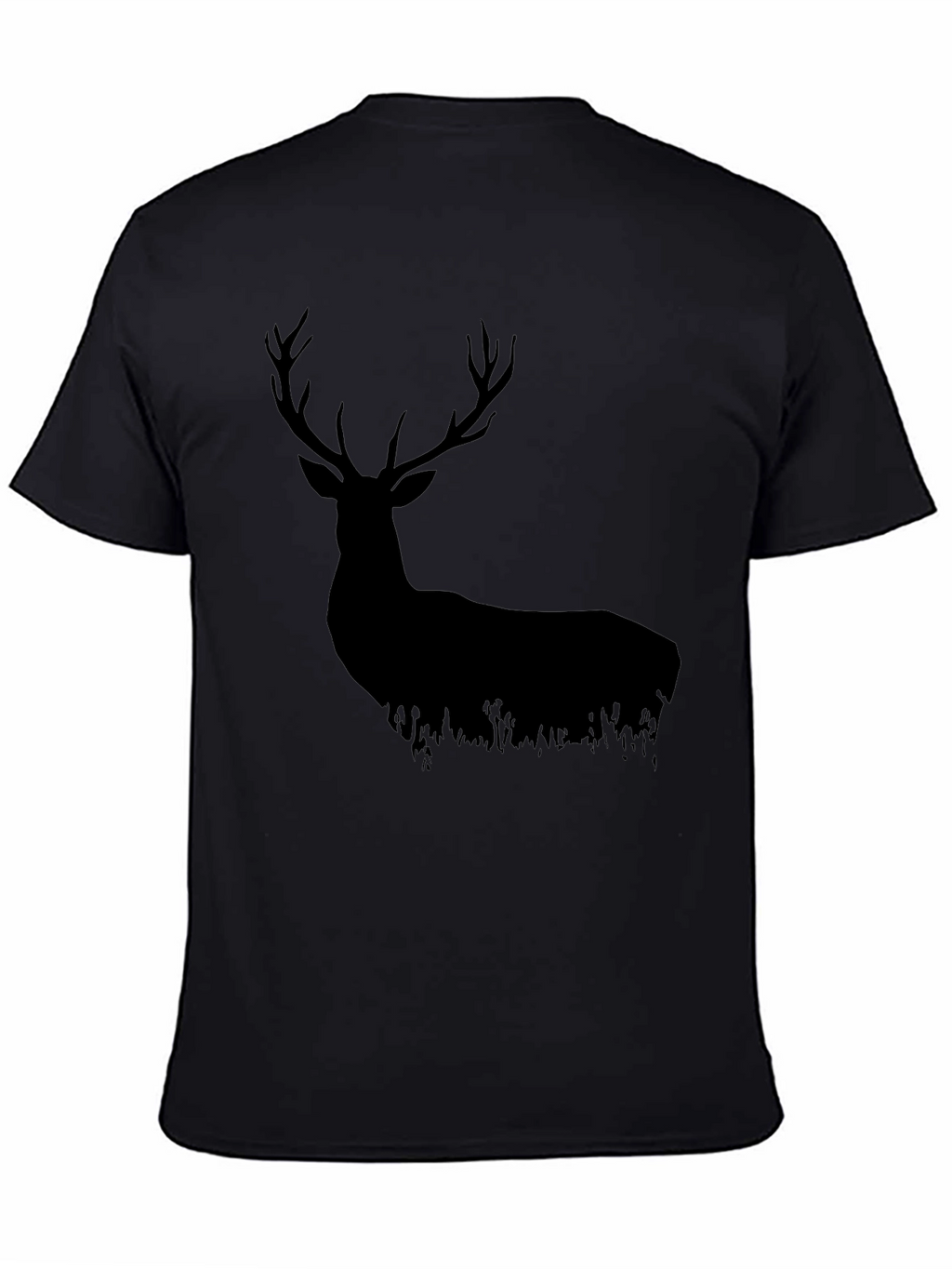 Black Deer Silhouette Graphic Tee - Nature Lovers Shirt