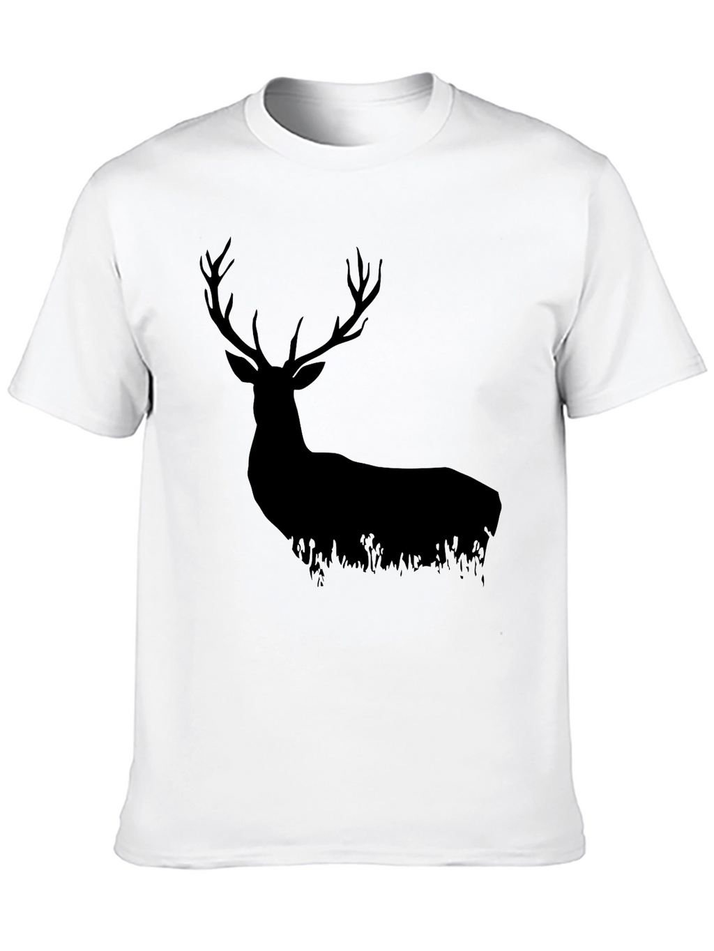 Black Deer Silhouette Graphic Tee - Nature Lovers Shirt