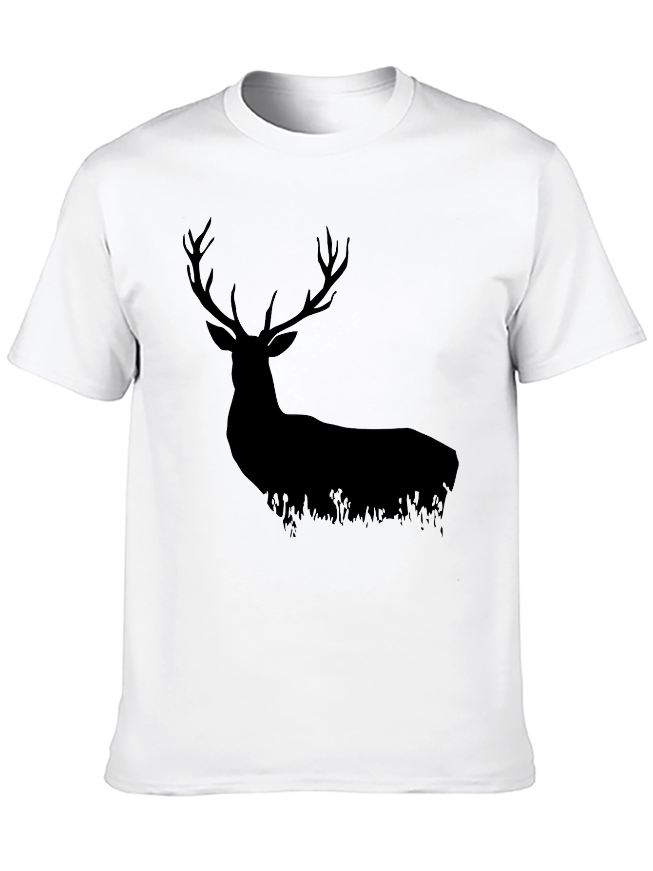 Black Deer Silhouette Graphic Tee - Nature Lovers Shirt