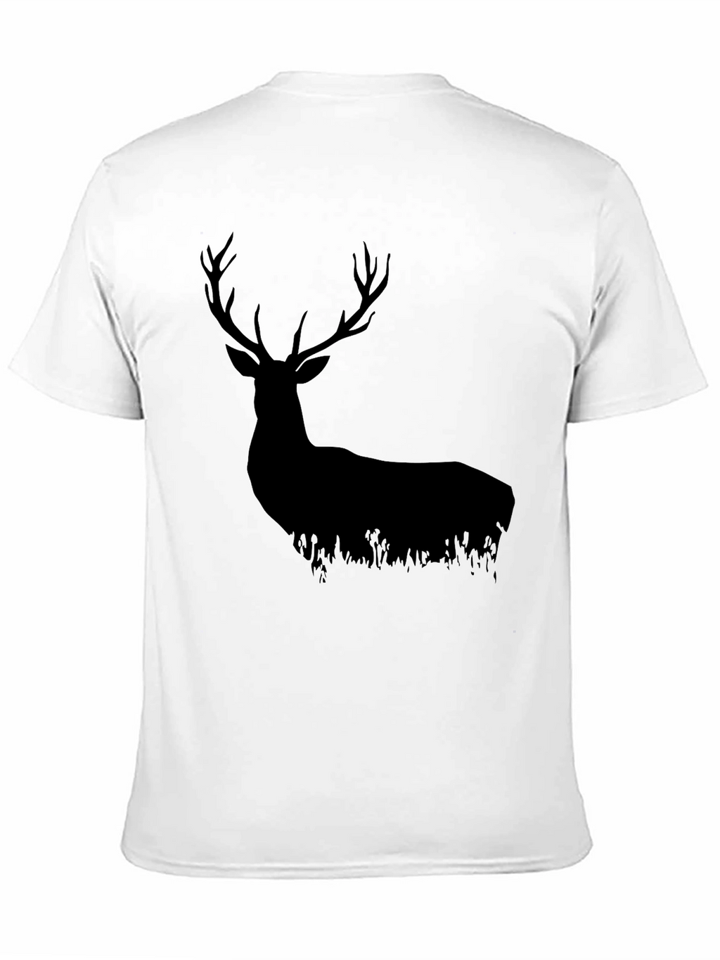 Black Deer Silhouette Graphic Tee - Nature Lovers Shirt