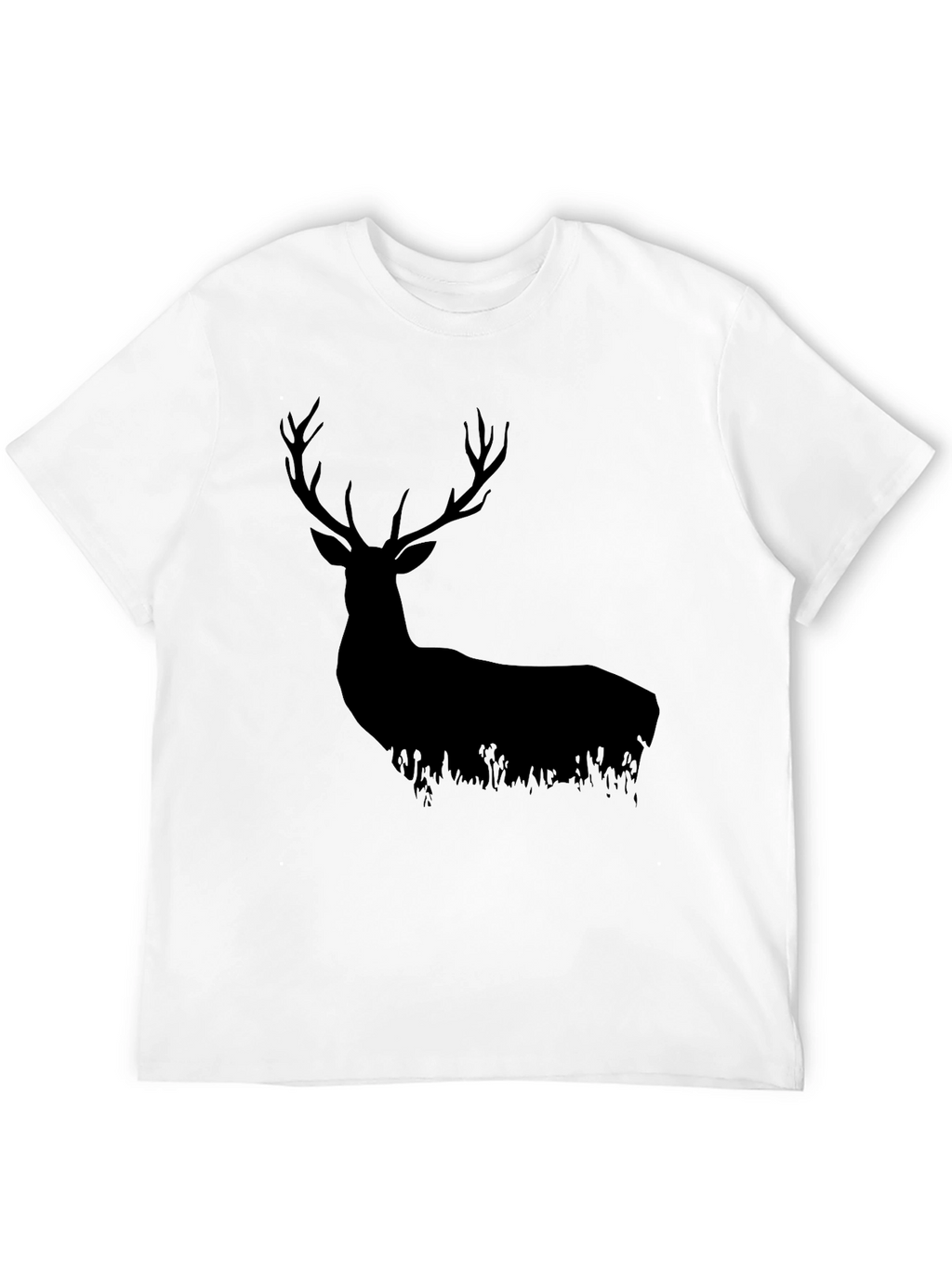 Black Deer Silhouette Graphic Tee - Nature Lovers Shirt