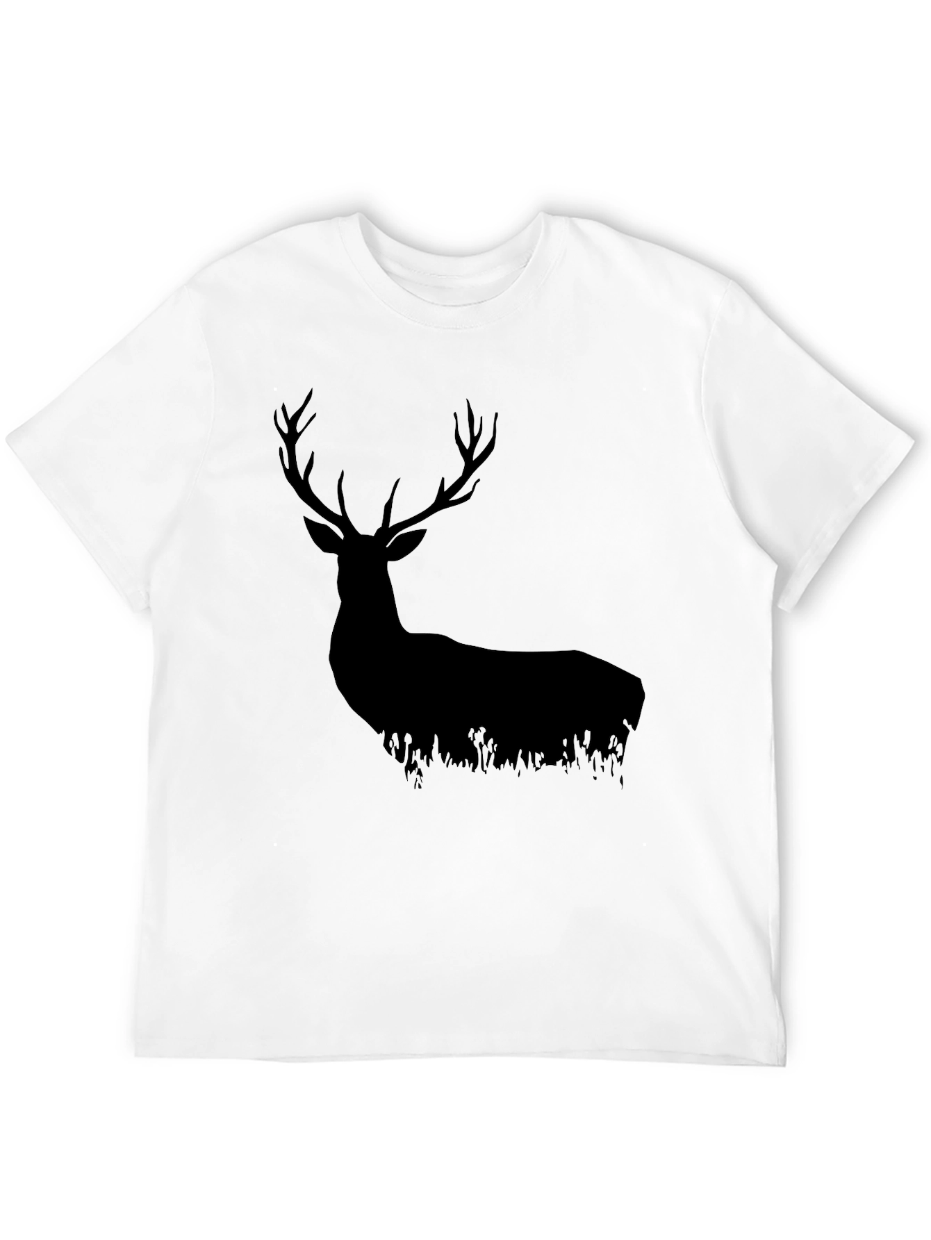 Black Deer Silhouette Graphic Tee - Nature Lovers Shirt