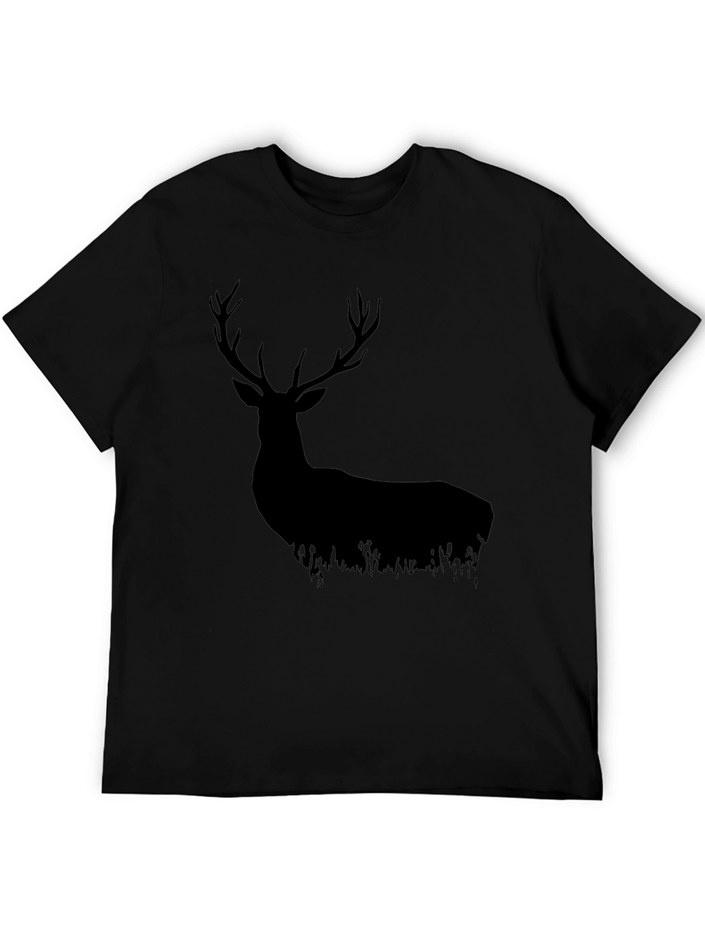Black Deer Silhouette Graphic Tee - Nature Lovers Shirt