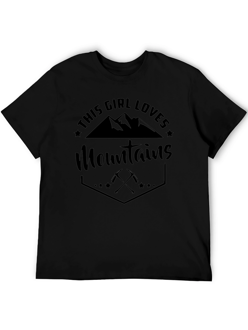 This Girl Loves Mountains Black T-Shirt