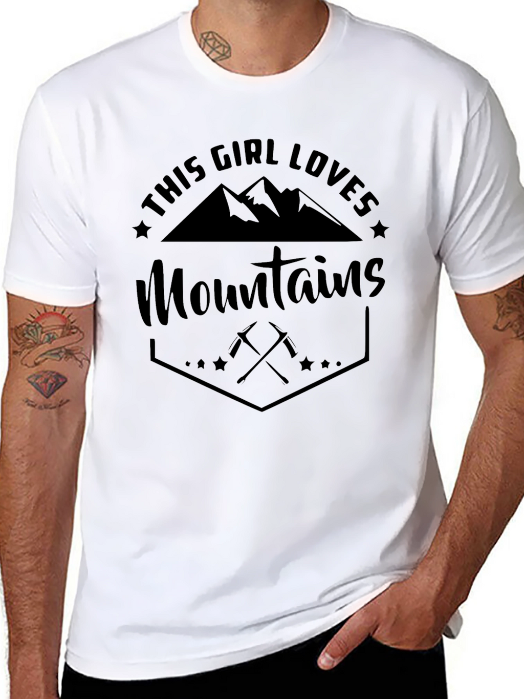 This Girl Loves Mountains Black T-Shirt