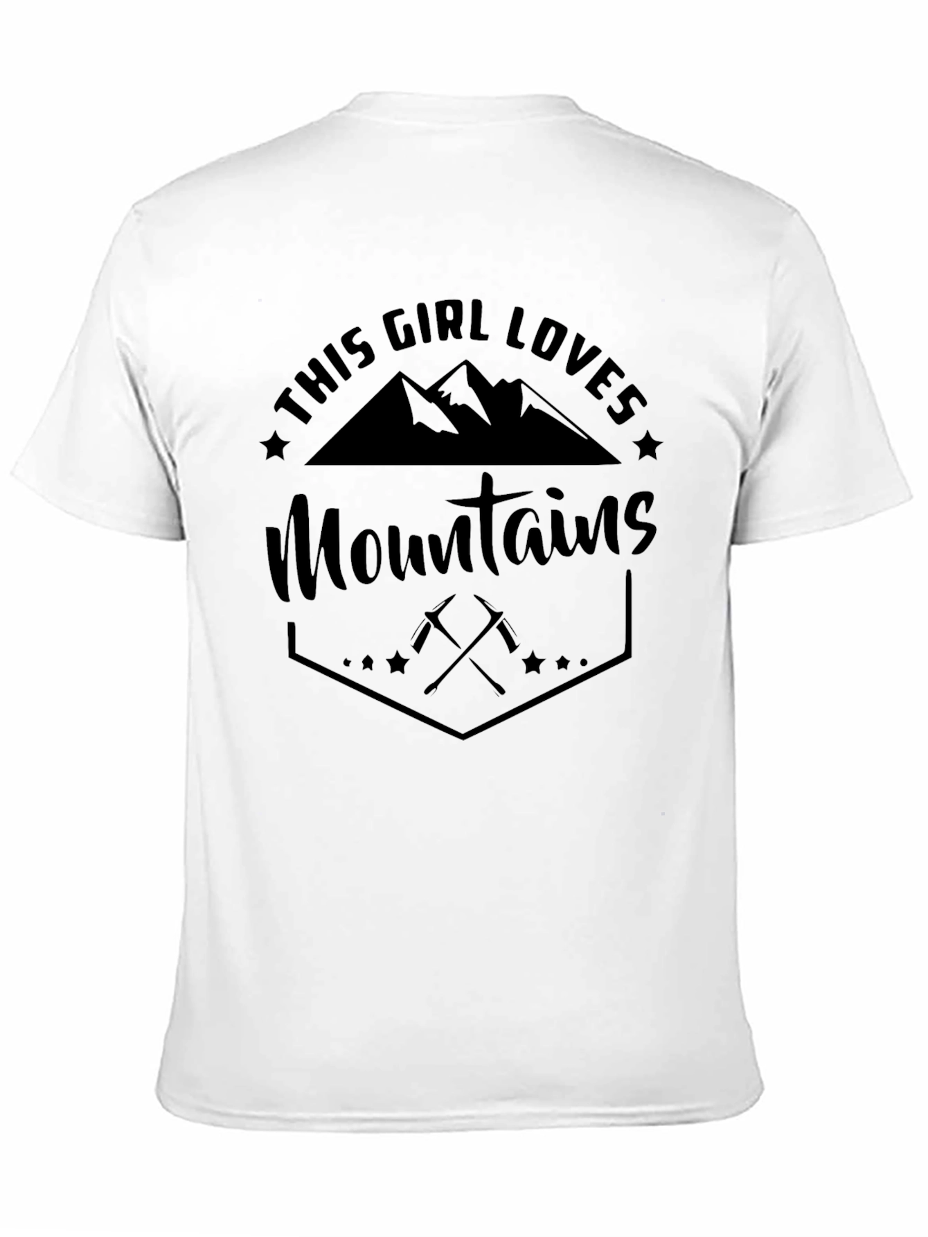 This Girl Loves Mountains Black T-Shirt