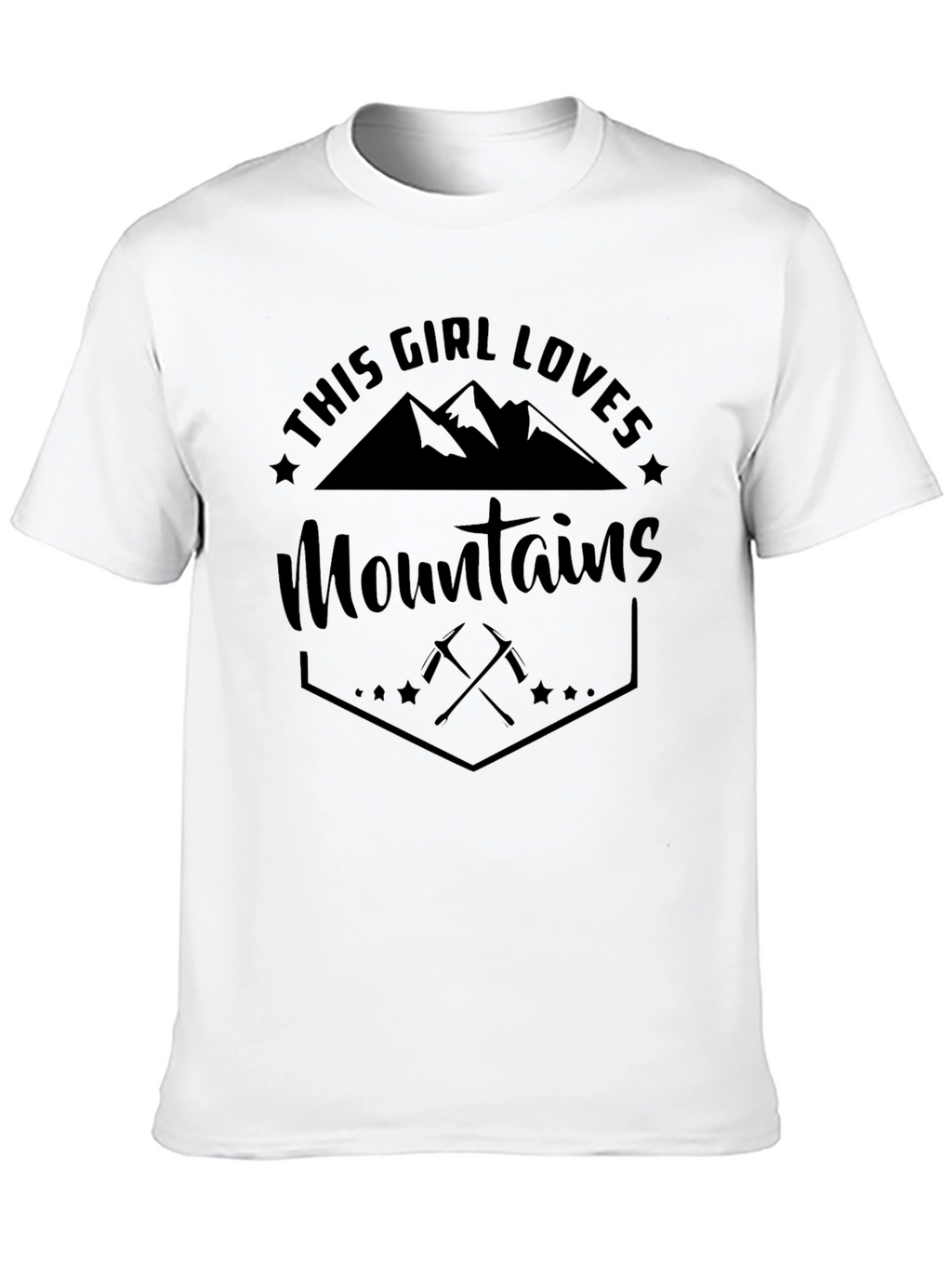 This Girl Loves Mountains Black T-Shirt