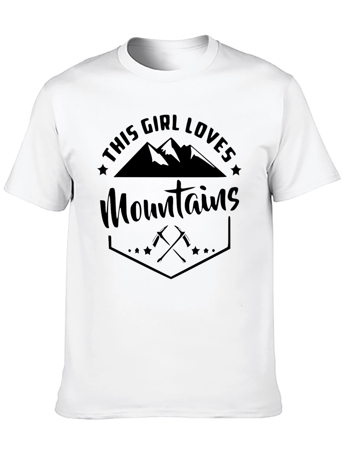 This Girl Loves Mountains Black T-Shirt