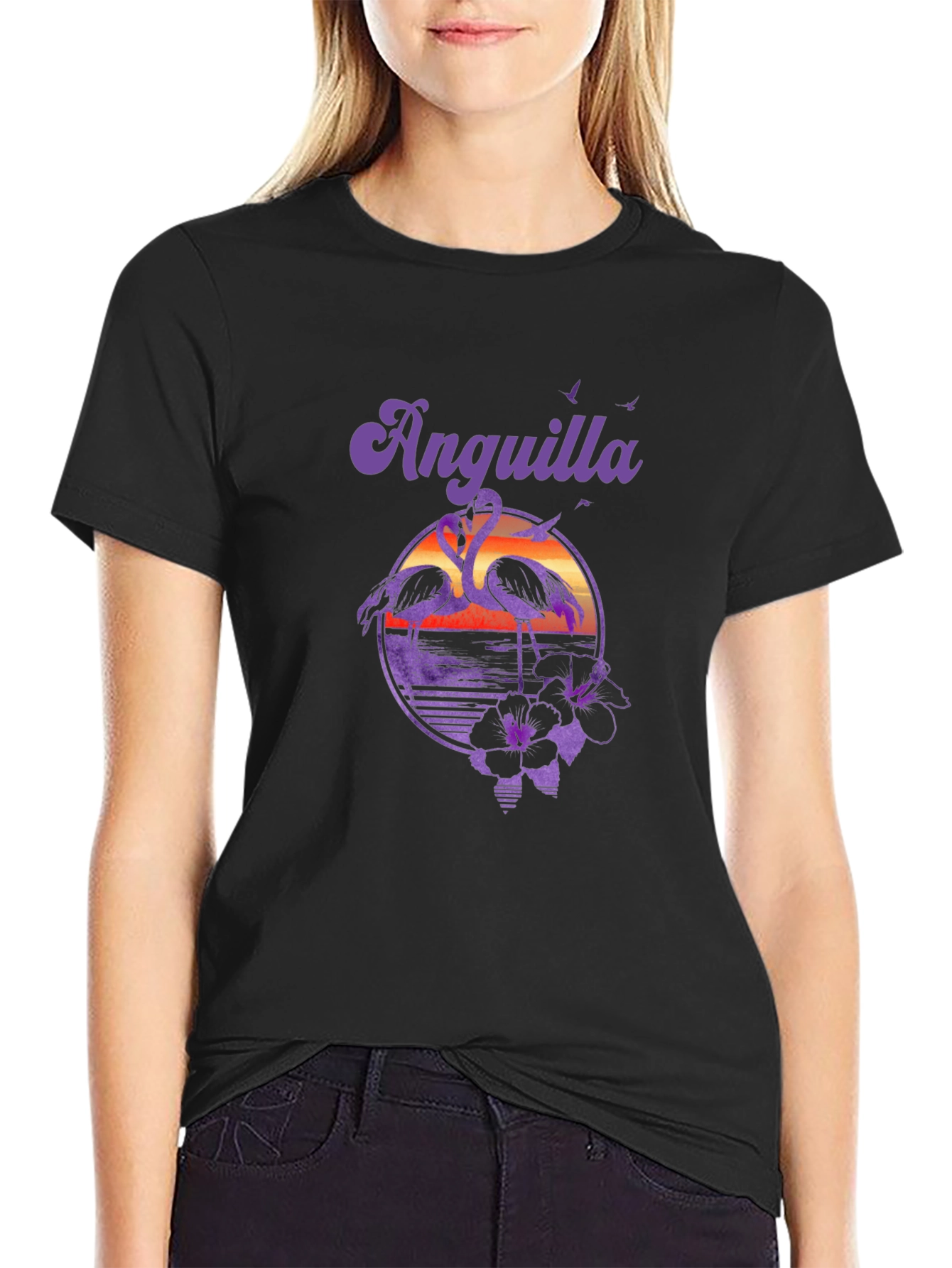 Anguilla Flamingo Sunset T-Shirt