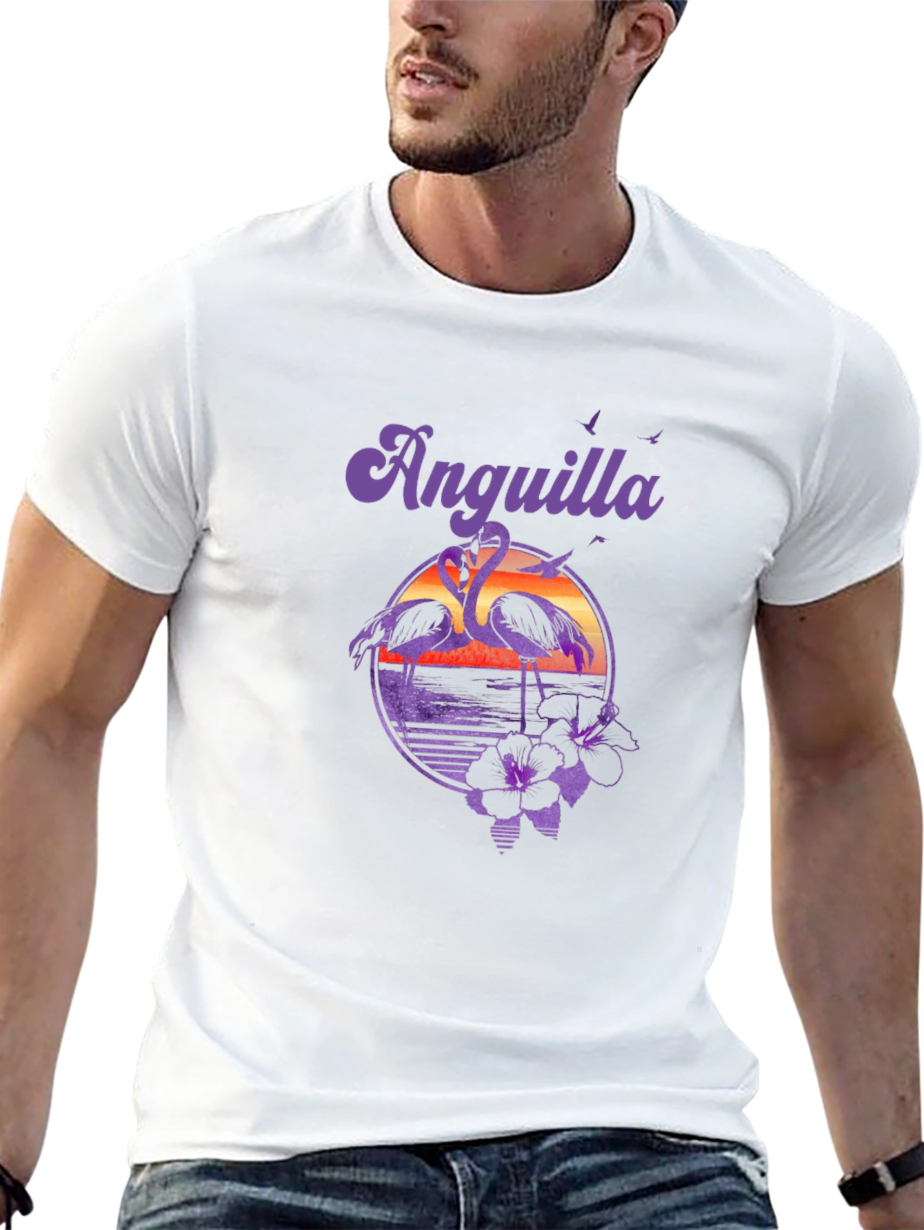 Anguilla Flamingo Sunset T-Shirt